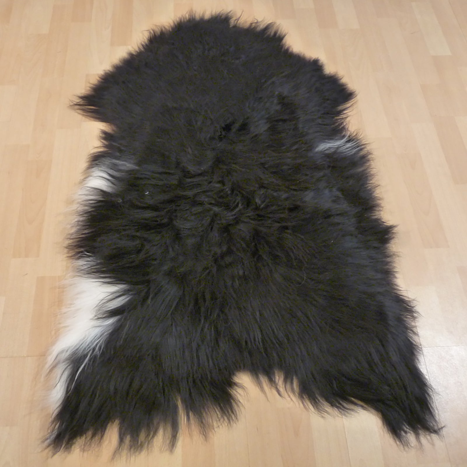 Exklusives Unikat Islandschaffell schwarz - weiß 120x80cm #12355
