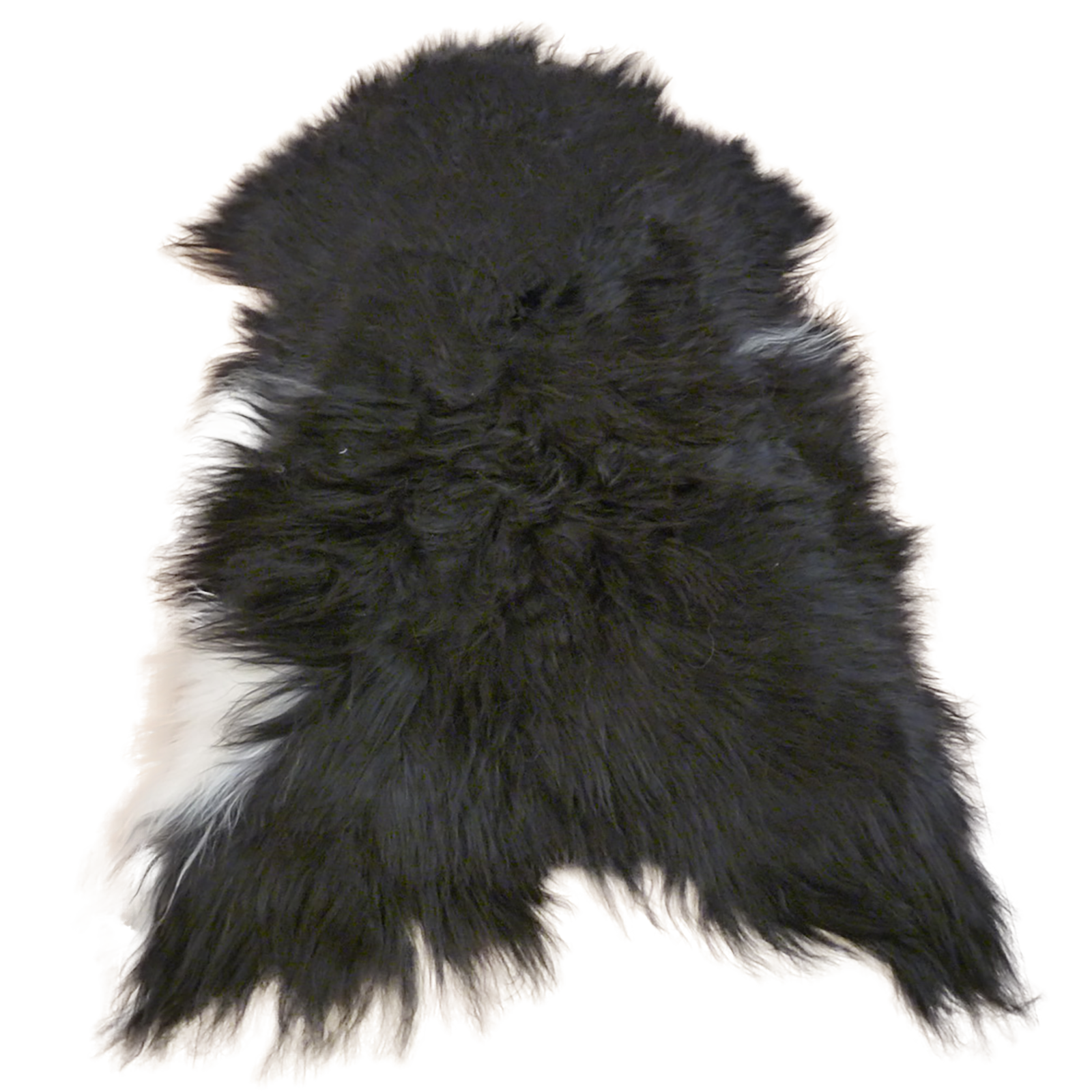 Exklusives Unikat Islandschaffell schwarz - weiß 120x80cm #12355