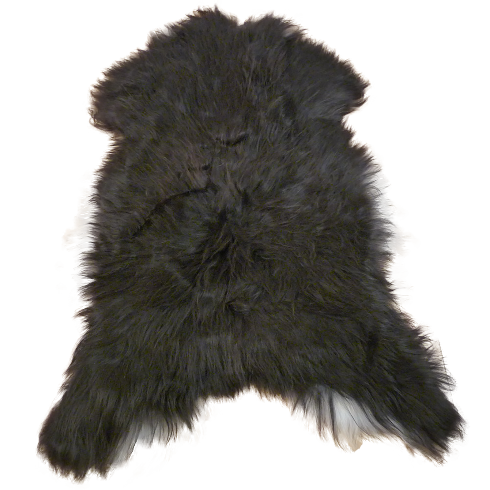 Exklusives Unikat Islandschaffell dunkelbraun - weiß 130x85cm #12363