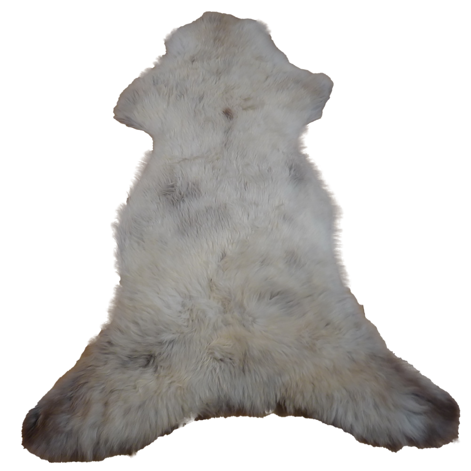 Exklusives Unikat Schaffell weiß - grau - braun 125x90cm #12383