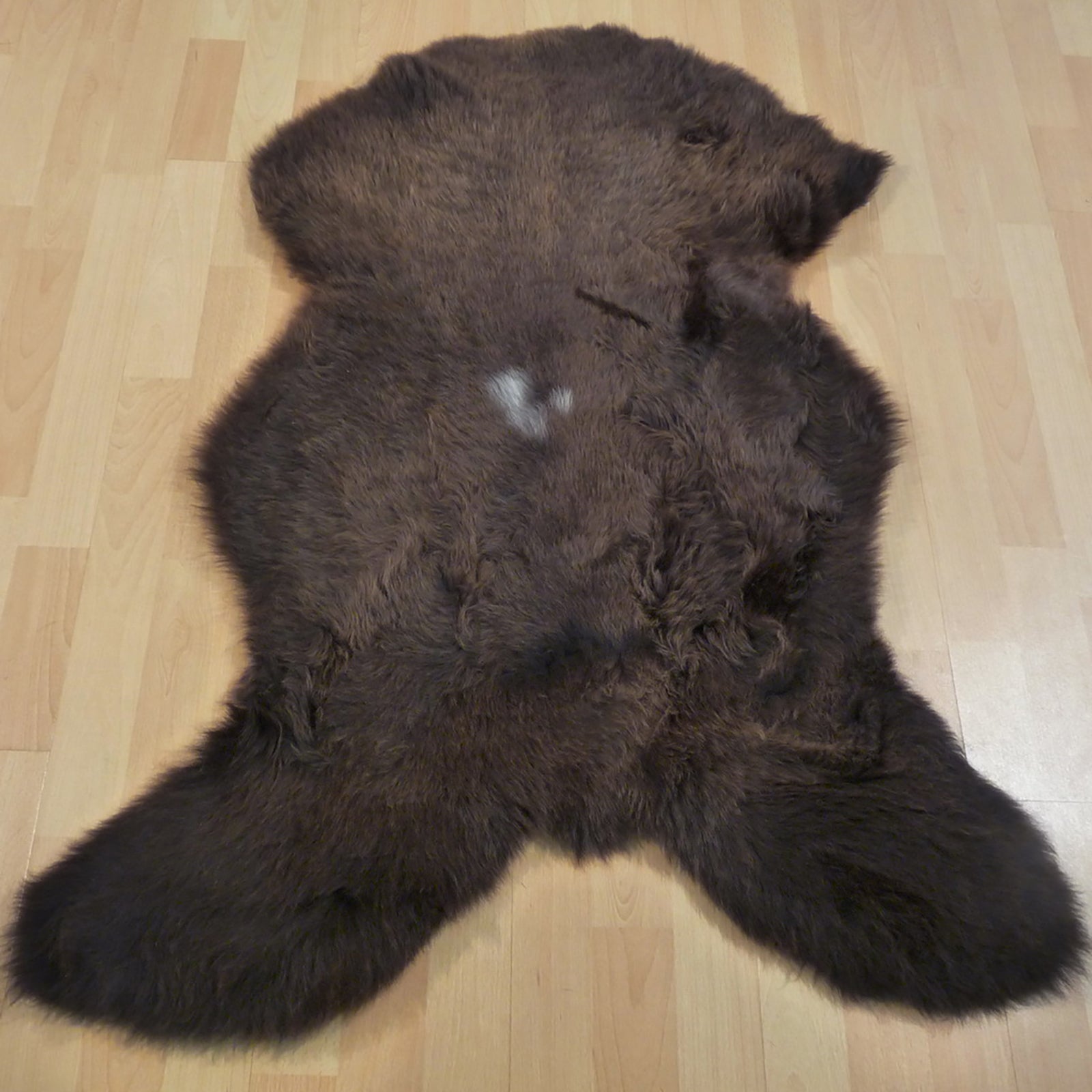 Exklusives Unikat Lammfell braun - weiß 105x85cm #12475