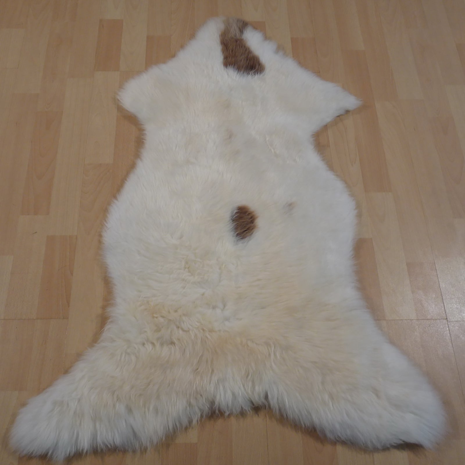 Exklusives Unikat Lammfell weiß - braun 110x80cm #12493