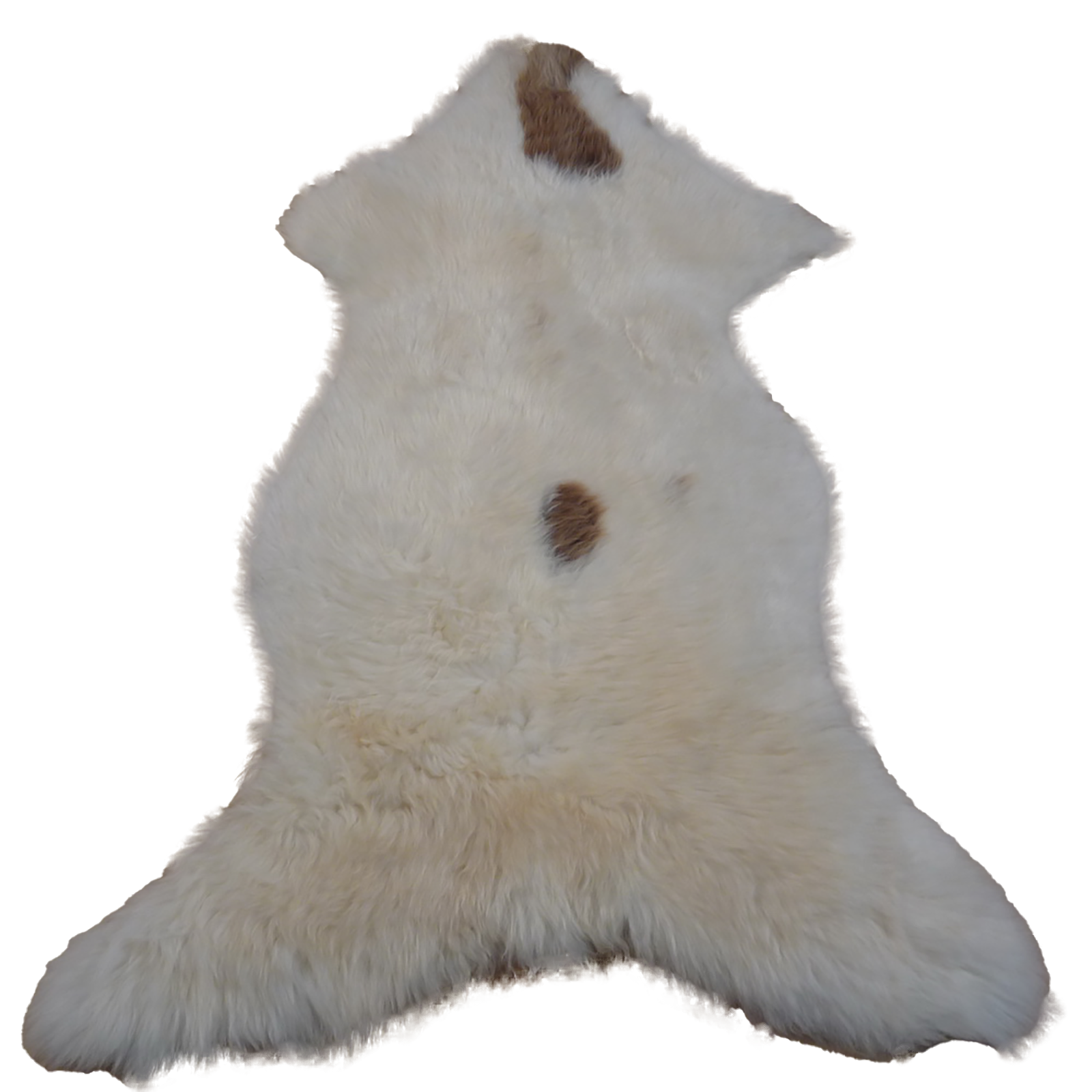 Exklusives Unikat Lammfell weiß - braun 110x80cm #12493