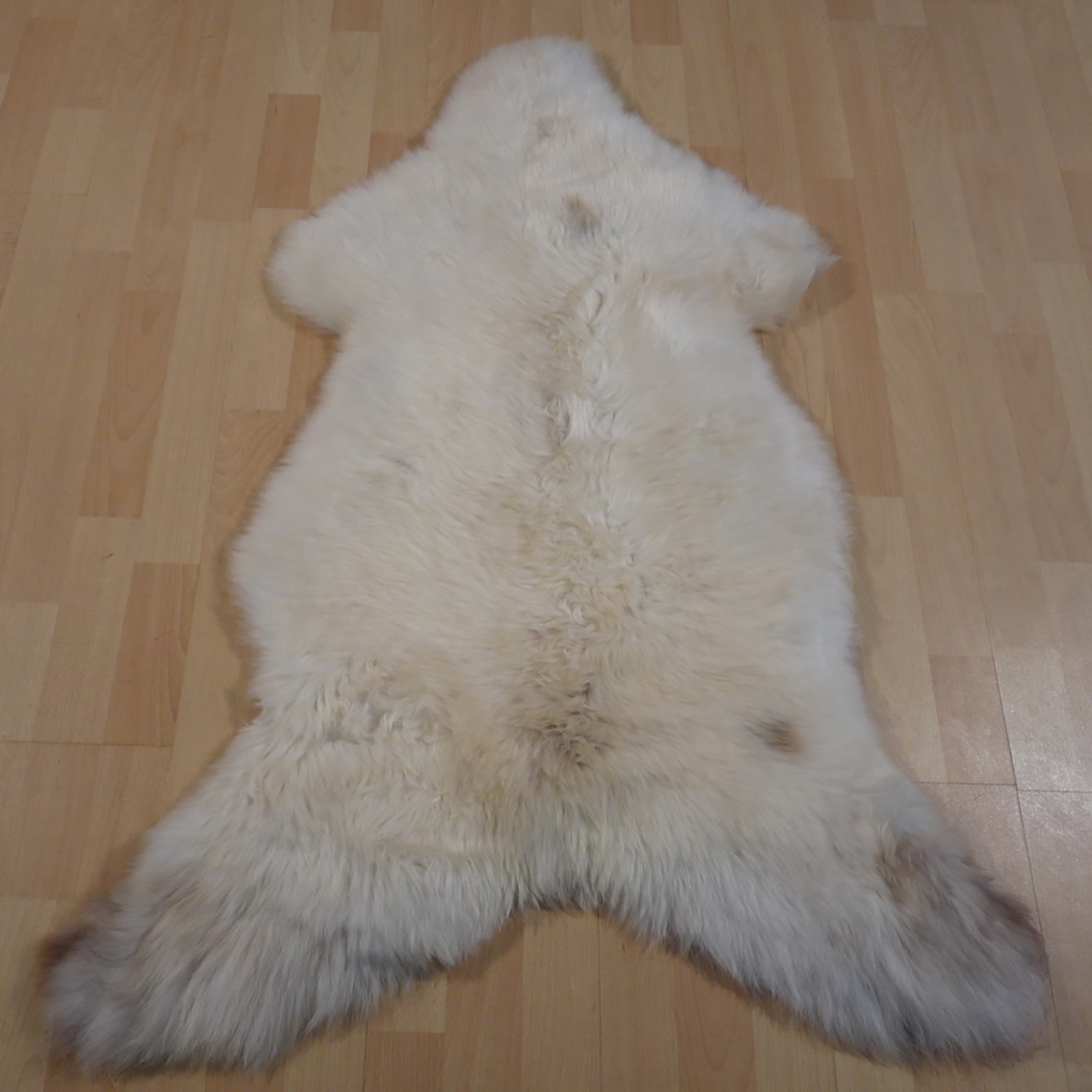 Exklusives Unikat Lammfell weiß - grau - braun 115x85cm #12494