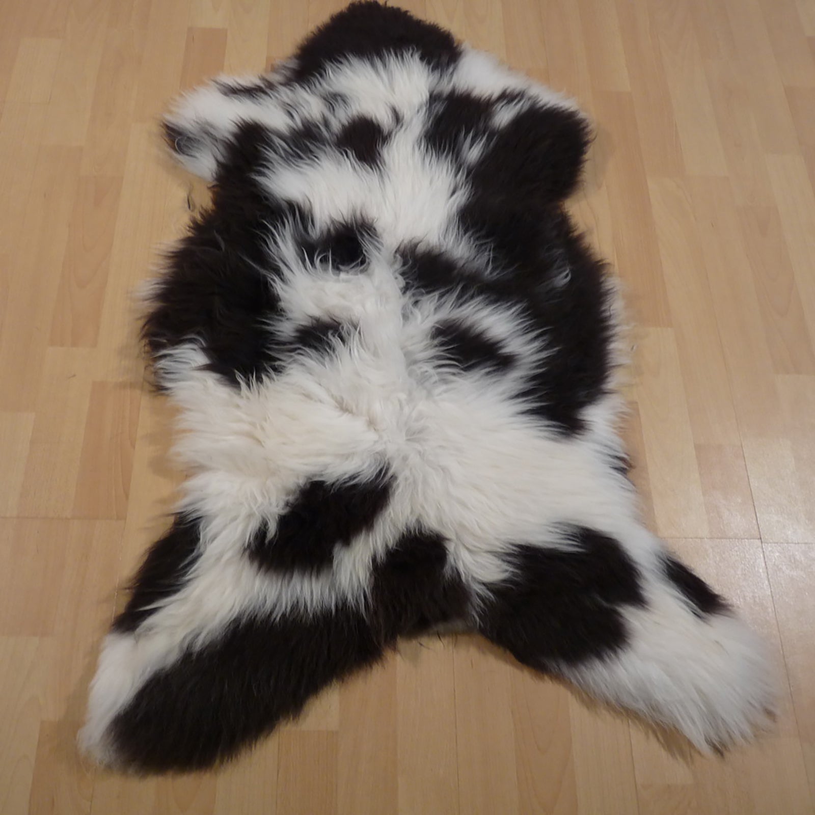 Exklusives Unikat Lammfell weiß - braun 110x80cm #12550