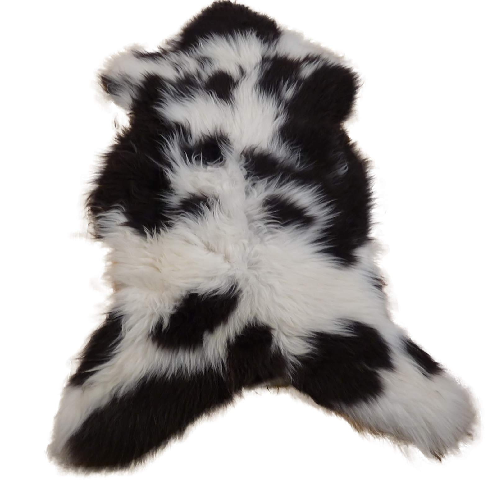 Exklusives Unikat Lammfell weiß - braun 110x80cm #12550