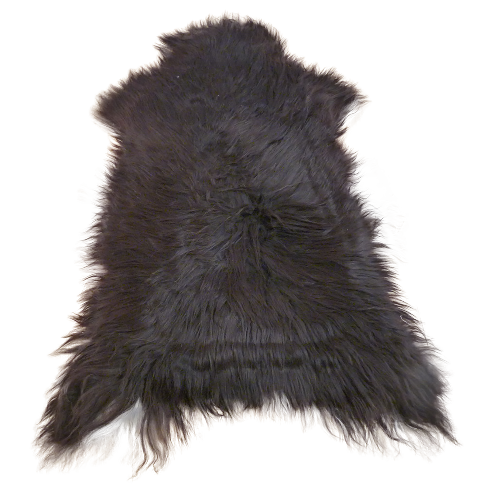 Exklusives Unikat Islandschaffell dunkelbraun - weiß 115x85cm #12591