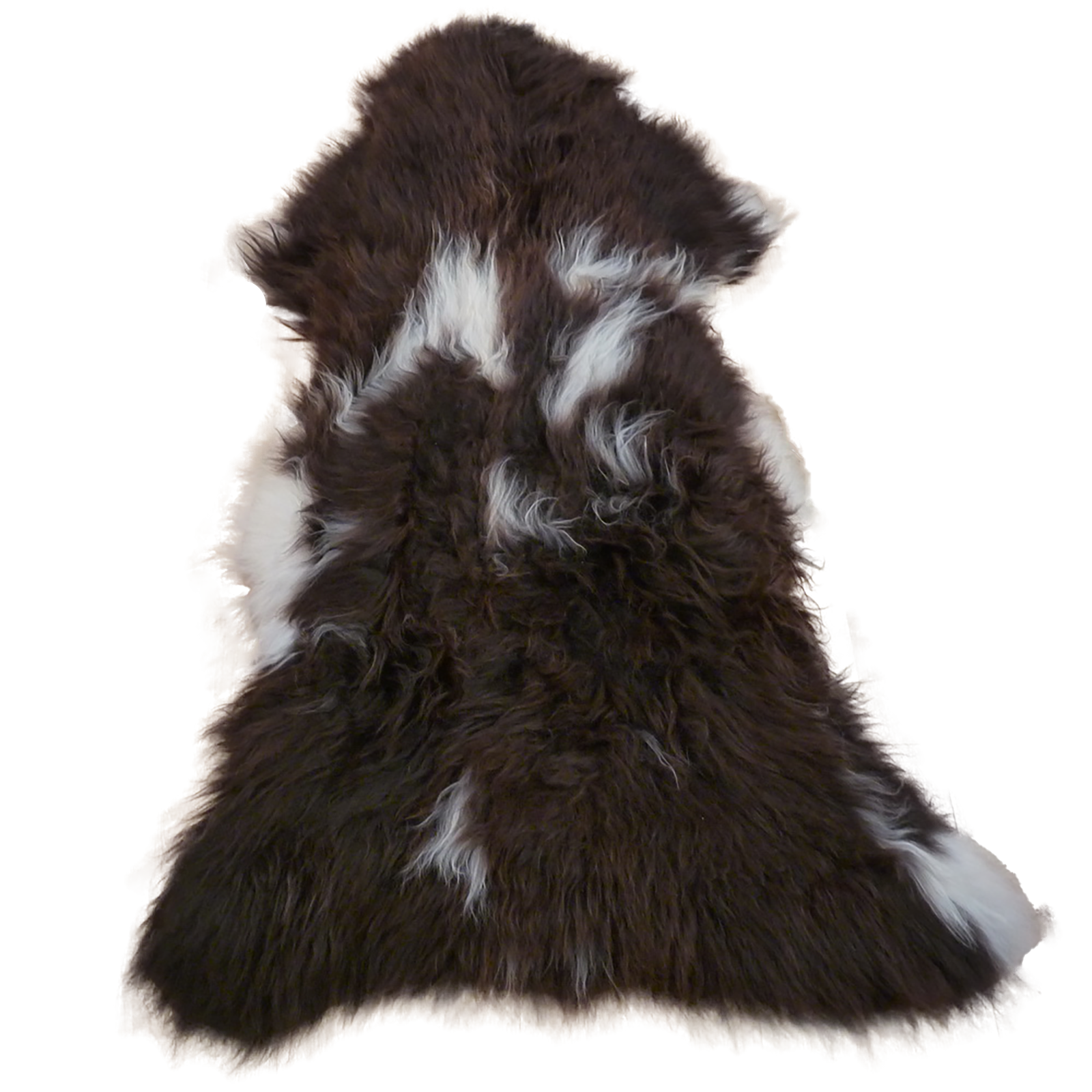 Exklusives Unikat Schaffell braun - weiß 120x70cm #12655