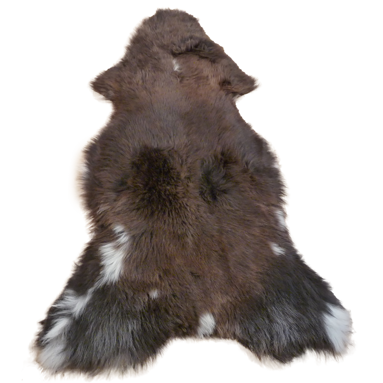 Exklusives Unikat Schaffell braun - weiß 125x75cm #12673