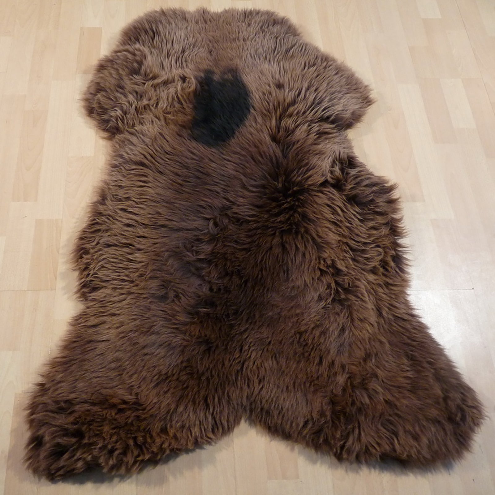 Exklusives Unikat Schaffell braun - schwarz 120x95cm #12764