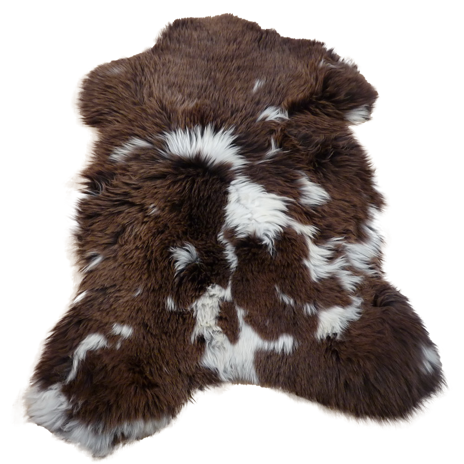 Exklusives Unikat Lammfell weiß - braun 115x85cm #12765