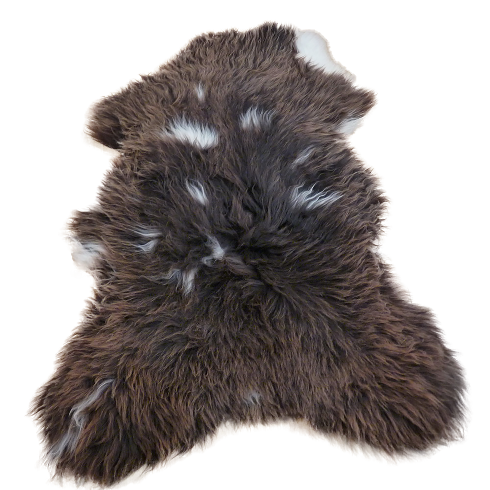 Exklusives Unikat Schaffell braun - weiß 120x85cm #12781