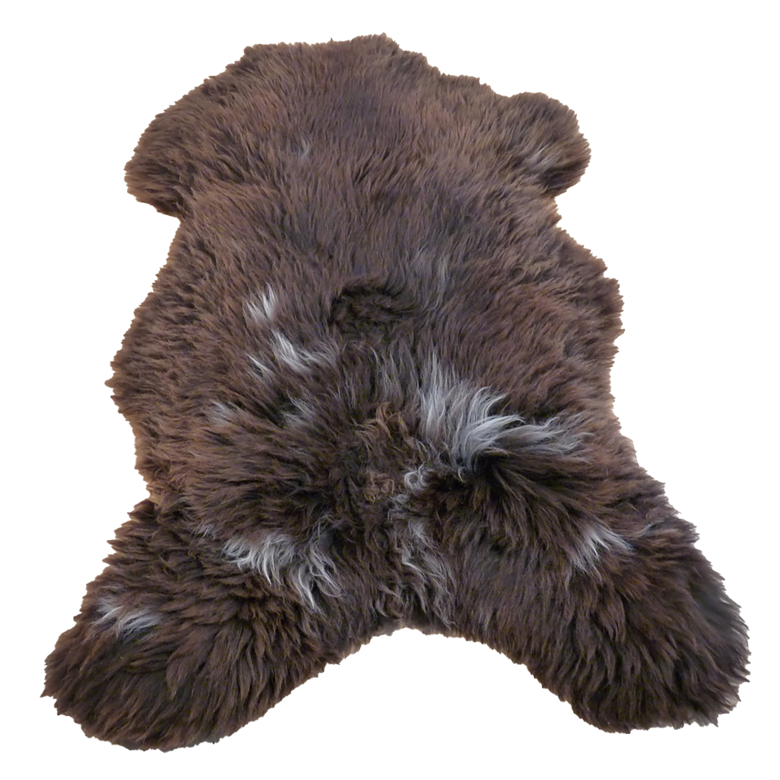 Exklusives Unikat Lammfell braun - weiß 115x85cm #12785