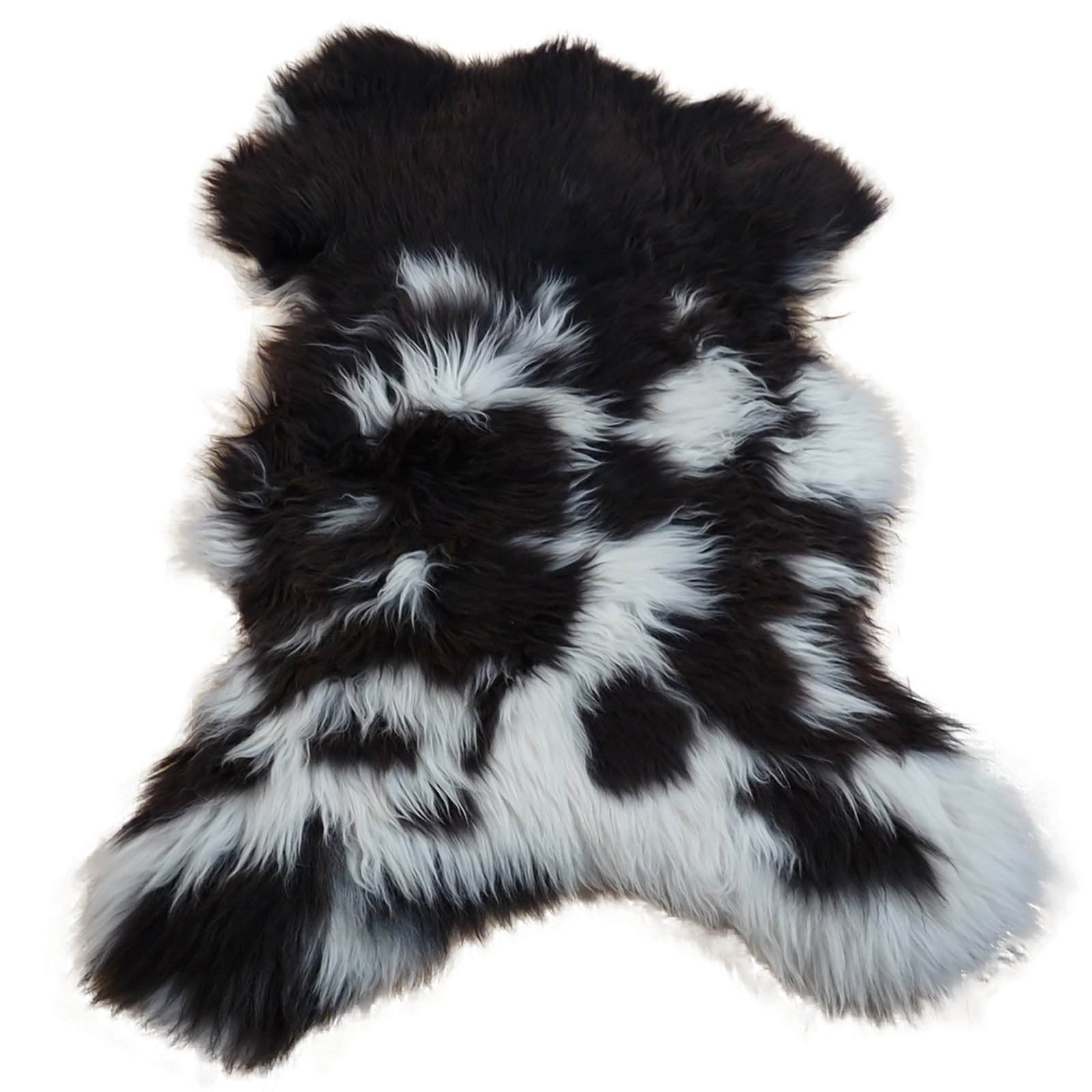 Exklusives Unikat Schaffell braun - weiß 120x85cm #12803