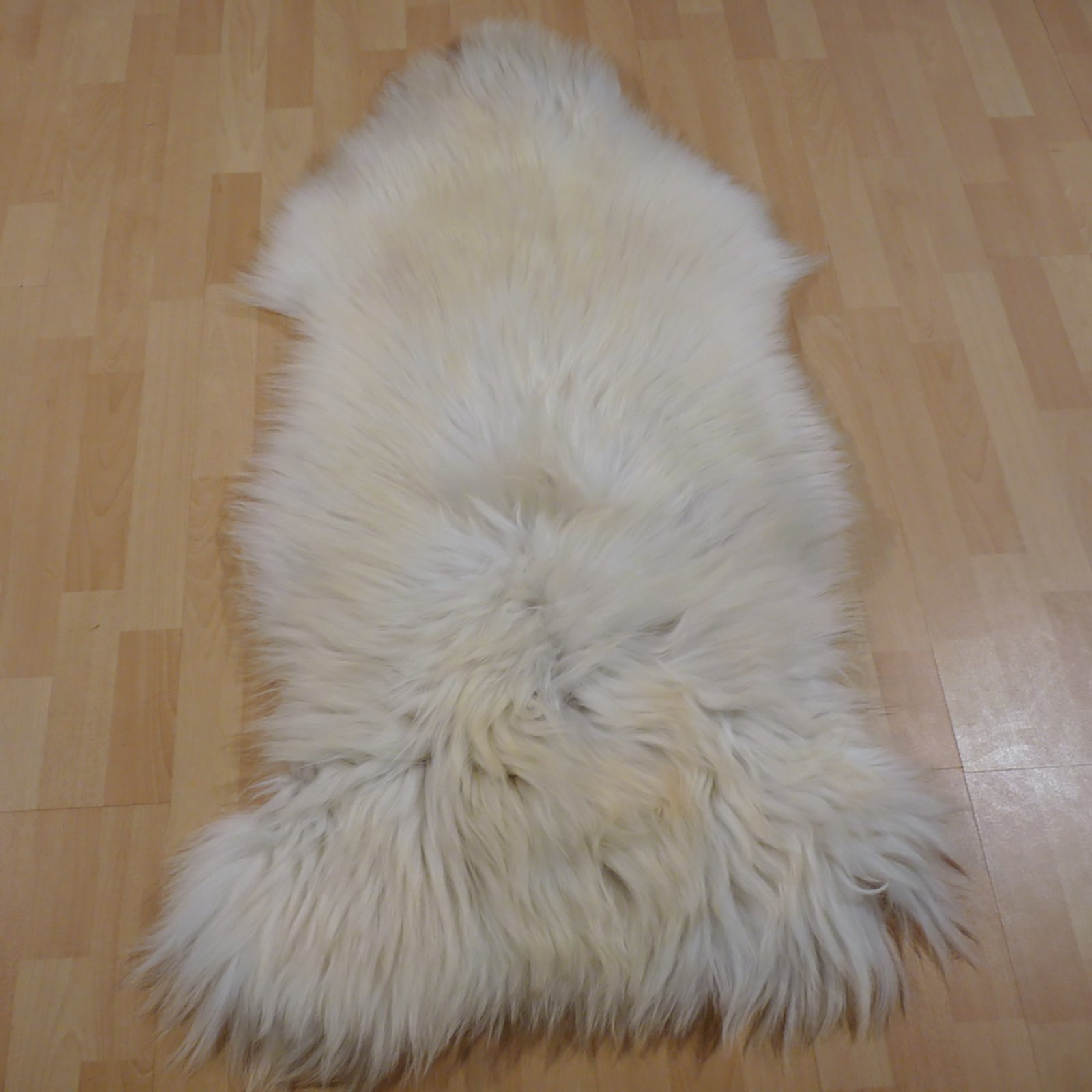 Exklusives Unikat Schaffell weiß - grau 125x75cm #12856