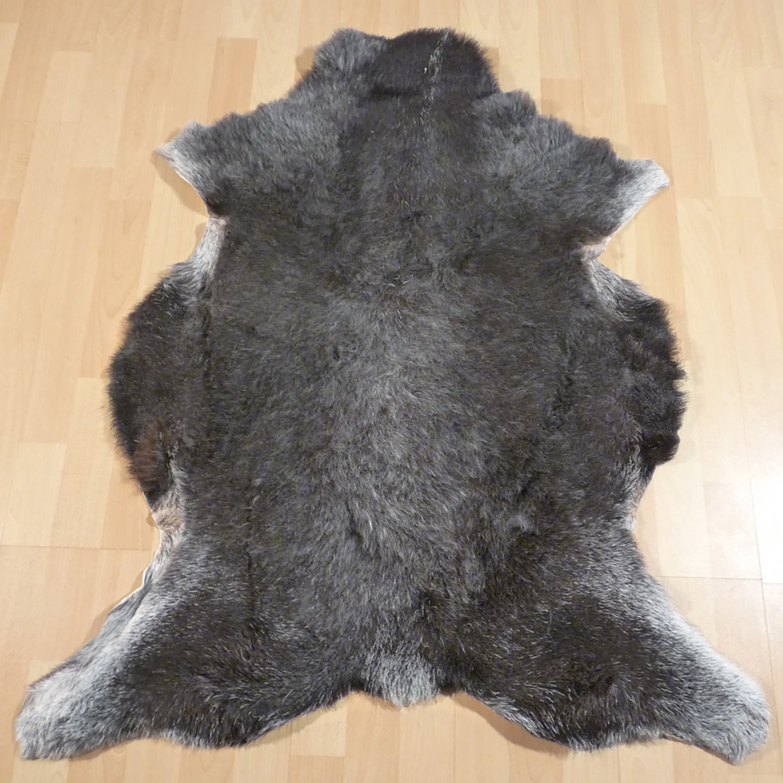 Heidschnuckenfell grau - schwarz 110x90cm #13237