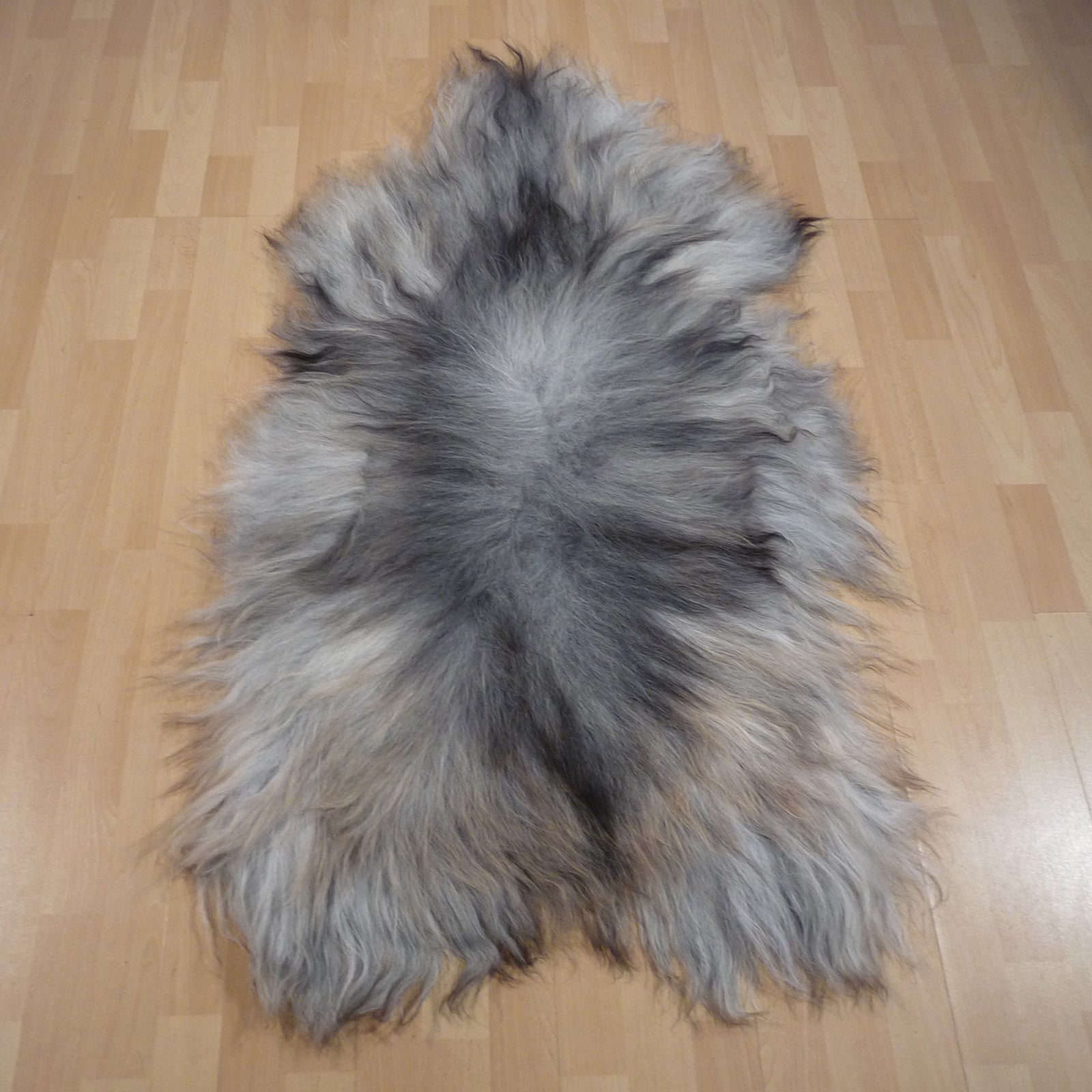 Exklusives Unikat Islandschaffell grau - braun 145x85cm #14971