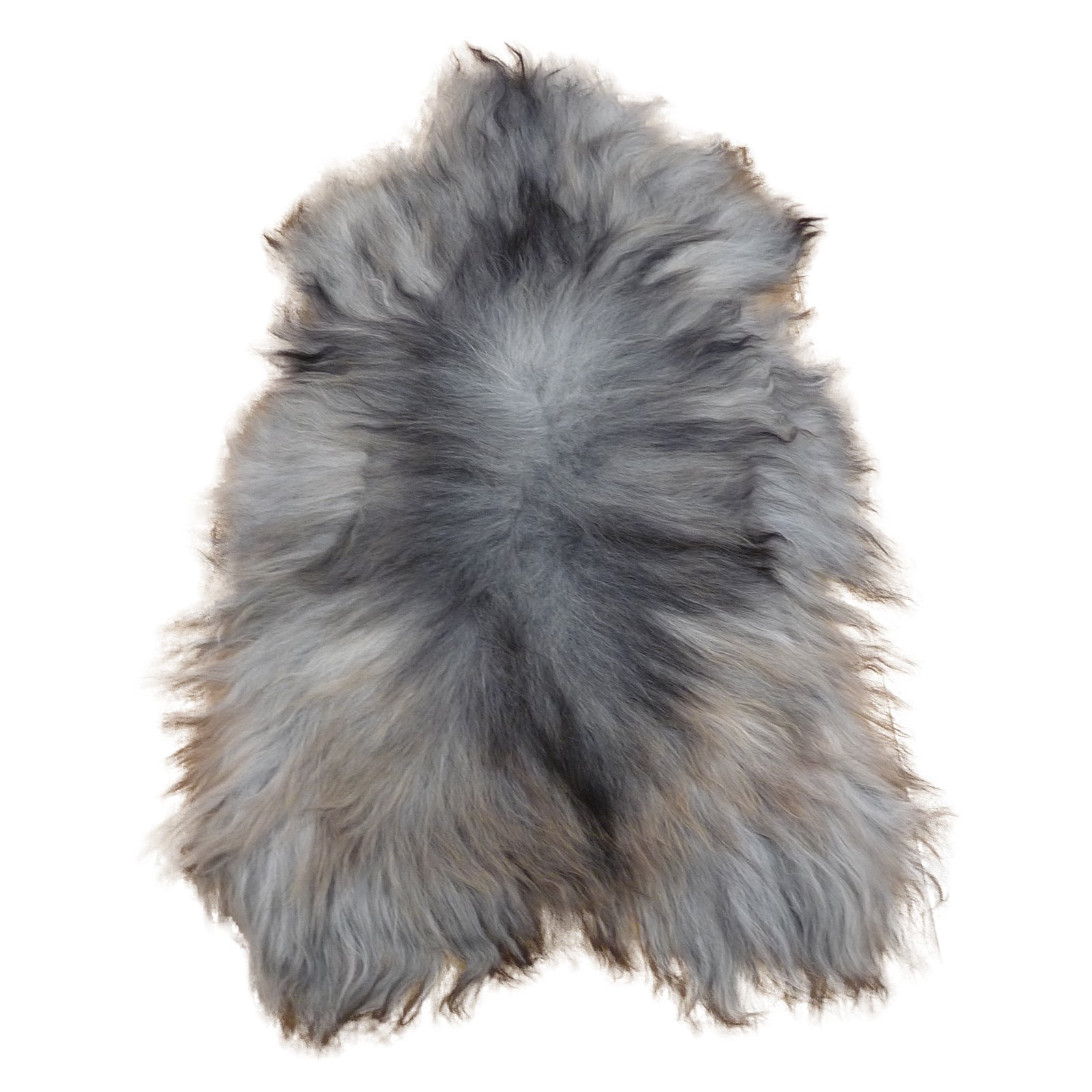 Exklusives Unikat Islandschaffell grau - braun 145x85cm #14971