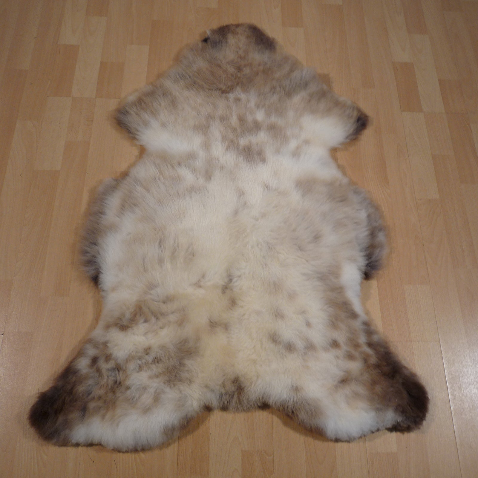 Exklusives Unikat Lammfell braun - beige 115x75cm #14981