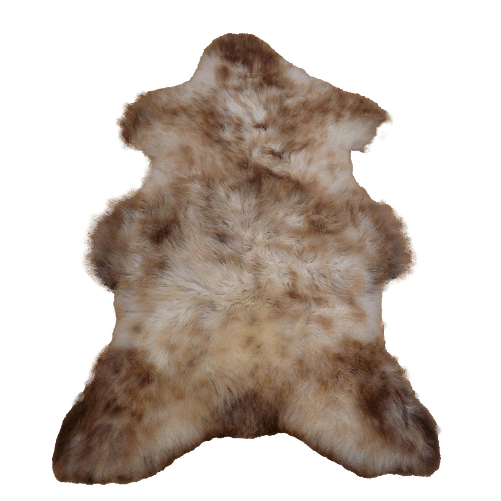 Exklusives Unikat Lammfell braun - beige 105x70cm #14987