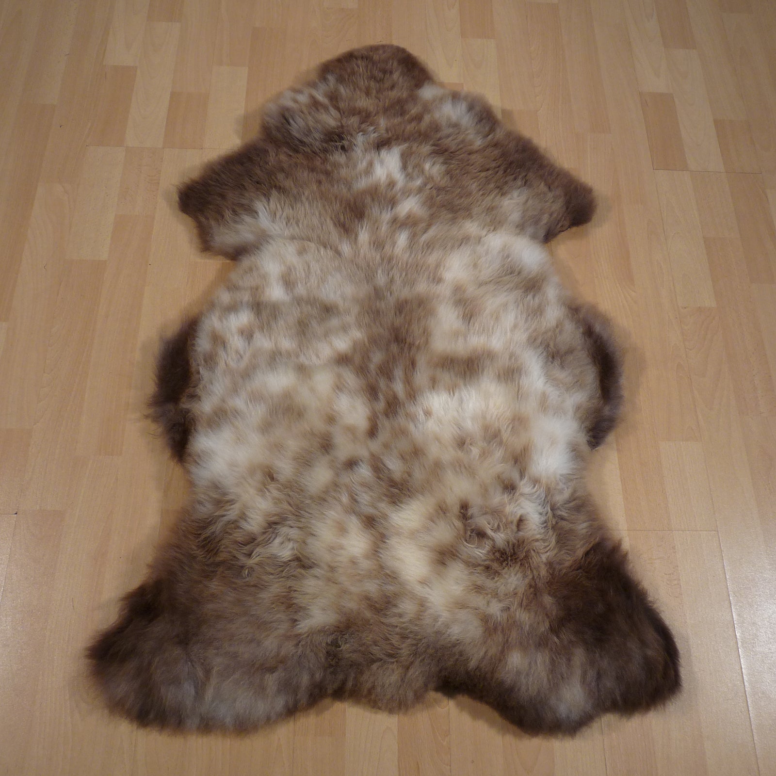 Exklusives Unikat Lammfell braun - beige 115x75cm #14990