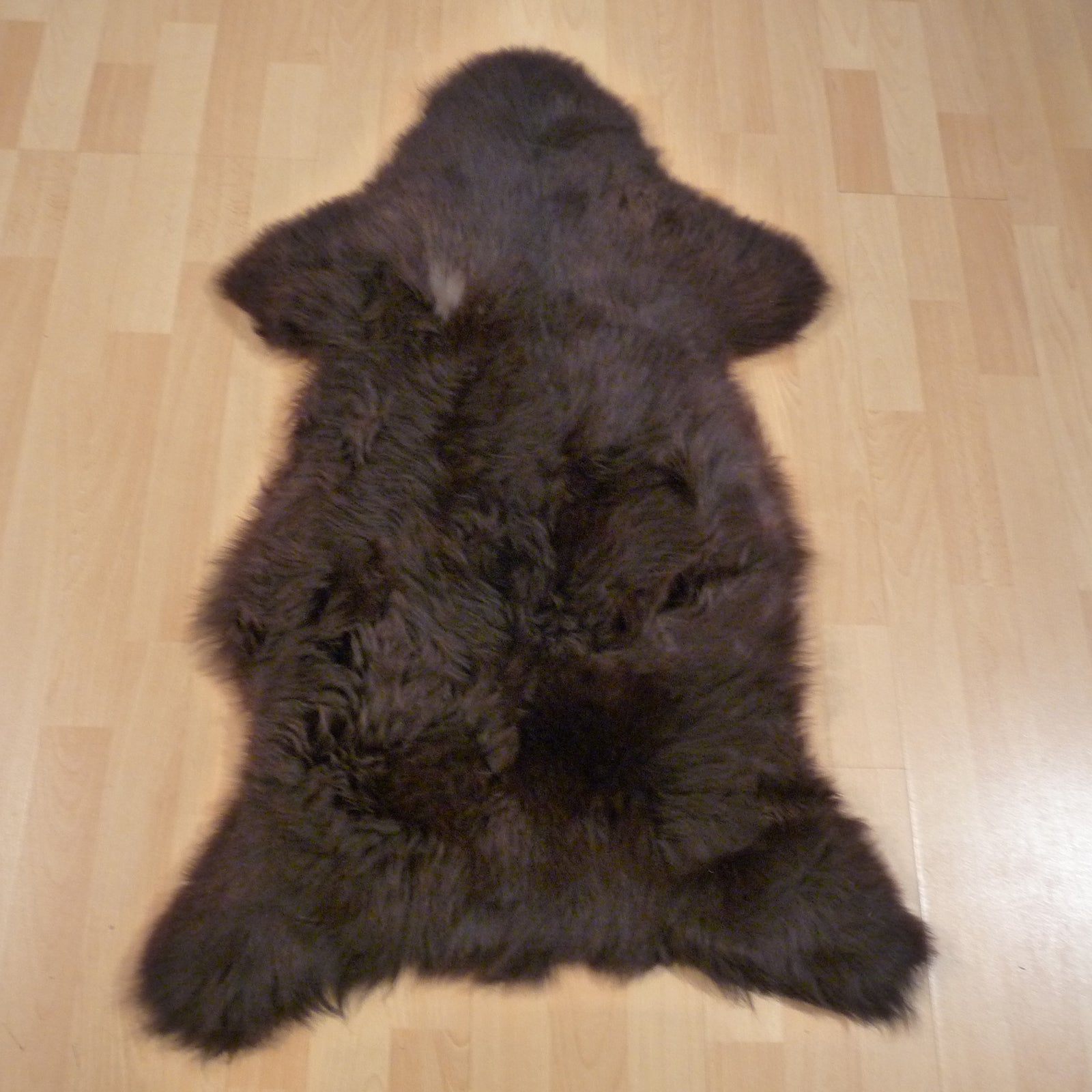 Exklusives Unikat Lammfell braun - weiß 105x65cm #15144