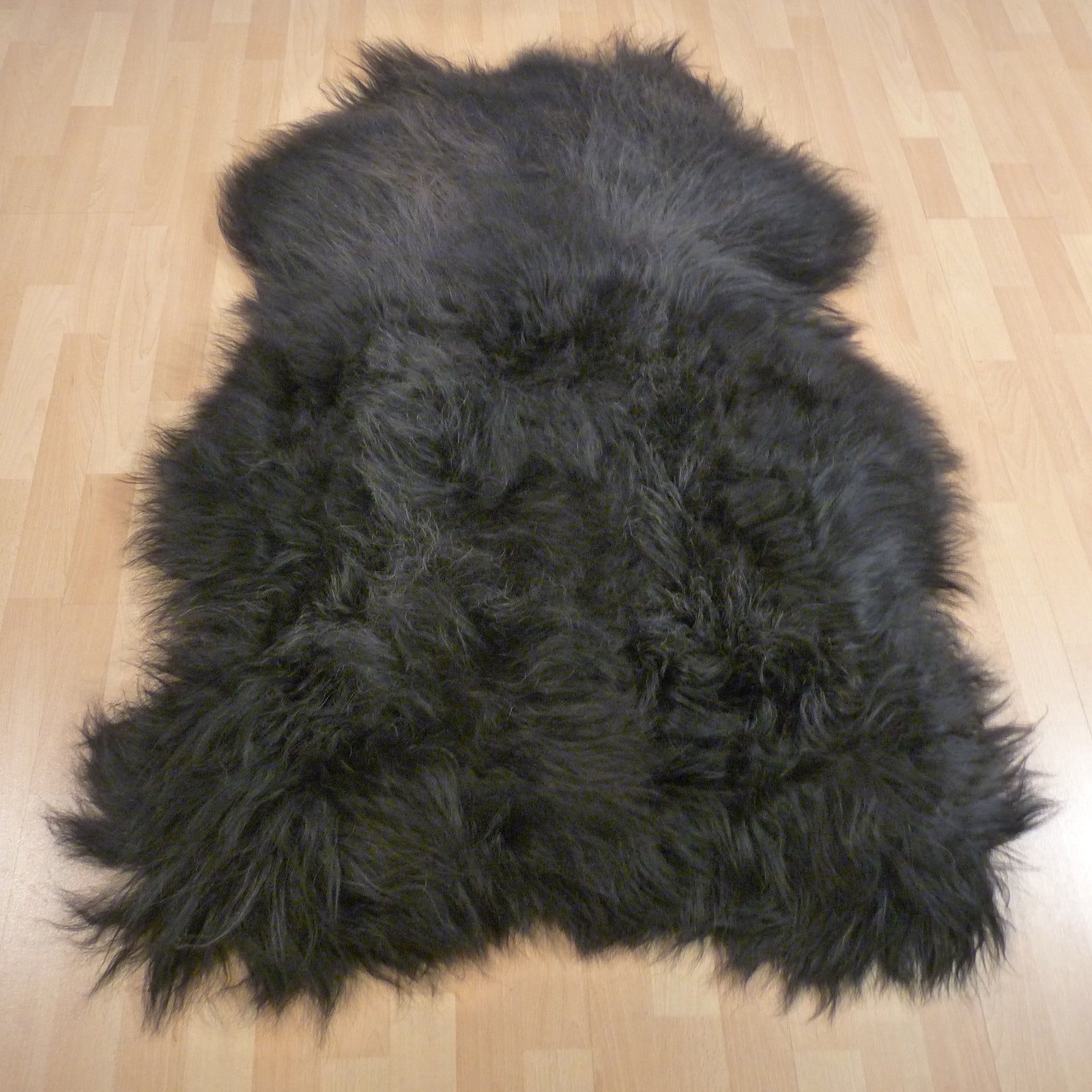 Exklusives Unikat Islandschaffell grau - schwarz 140x100cm #15775