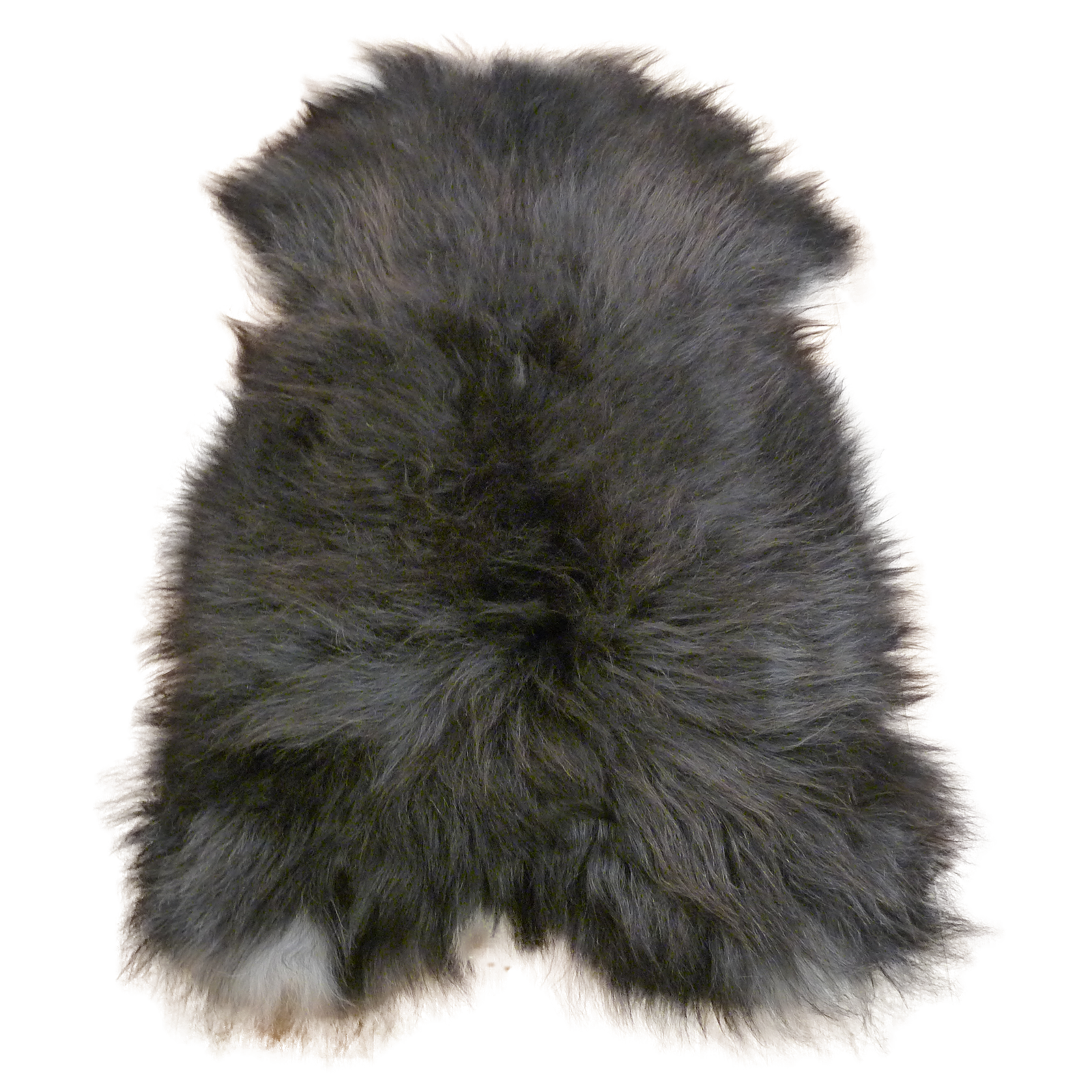 Exklusives Unikat Islandschaffell schwarz - grau 135x90cm #15776