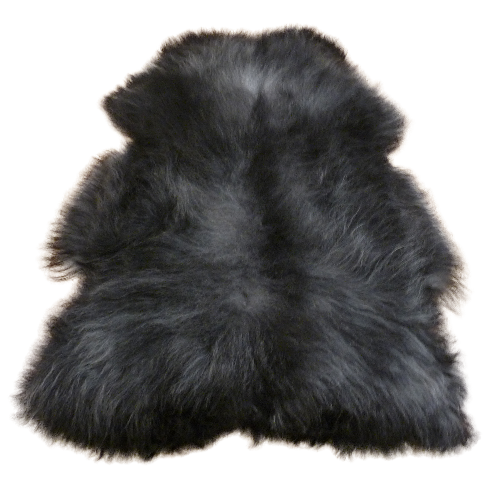 Exklusives Unikat Islandschaffell schwarz - grau 135x100cm #15782