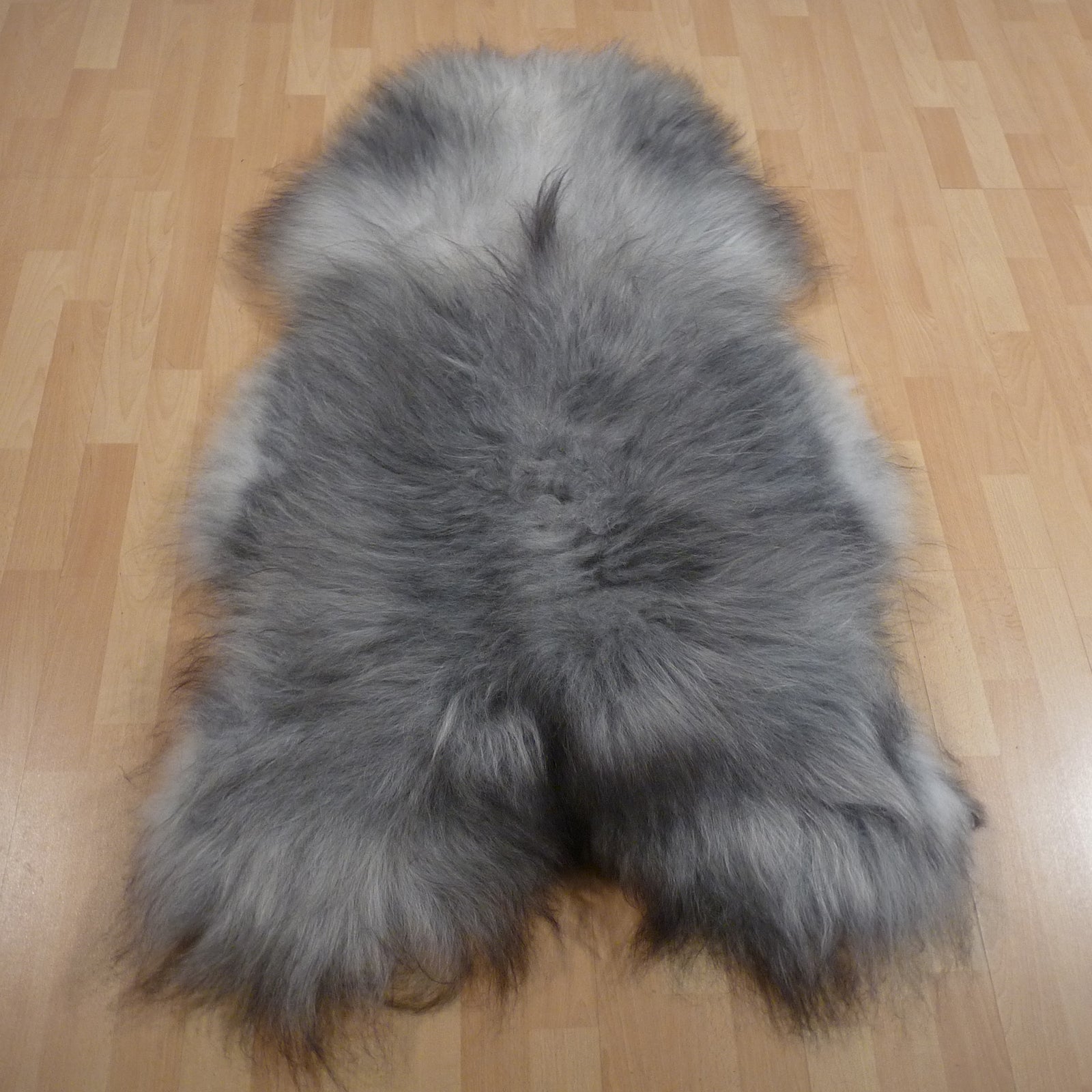 Exklusives Unikat Islandschaffell weiß - grau 135x85cm #15788