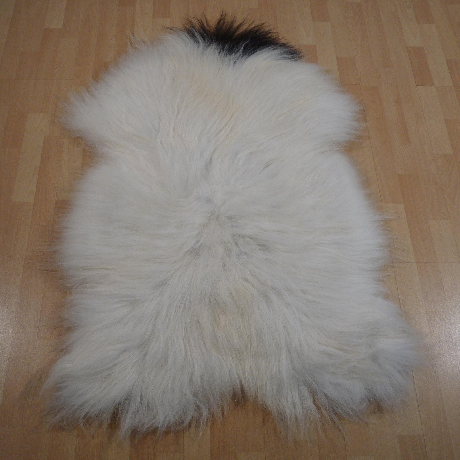 Exklusives Unikat Islandschaffell schwarz - weiß 135x95cm #15798