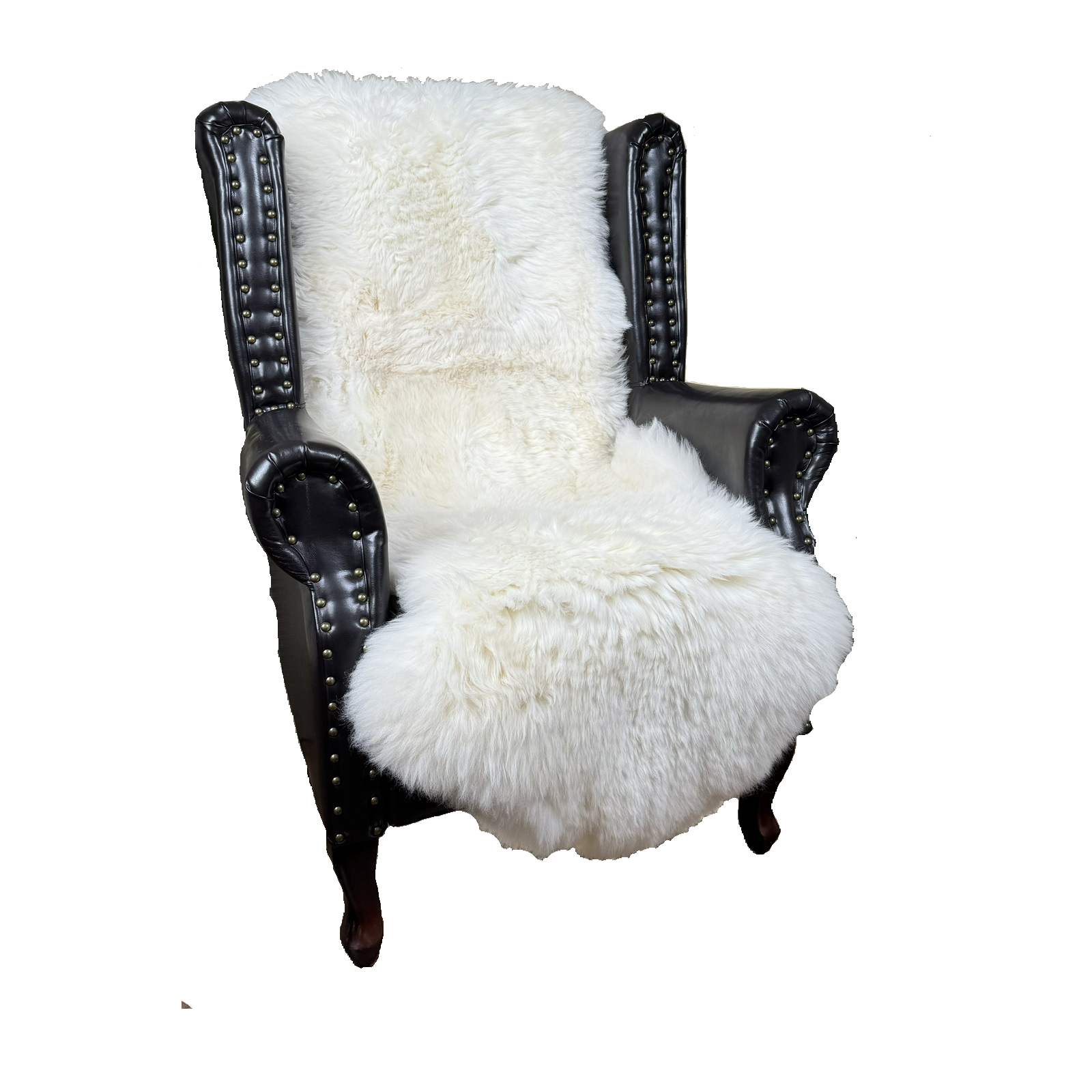 MEIWITT® Schaffell Sesselschoner ohne Armlehnen weiss