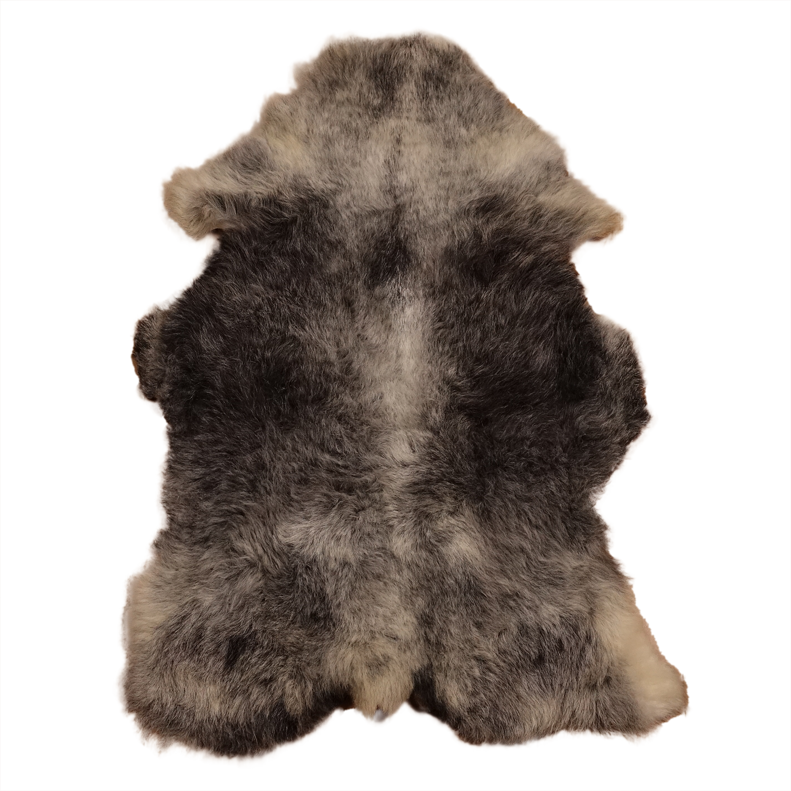 Exklusives Unikat Schaffell dunkelgrau - weiß 120x80cm #15864