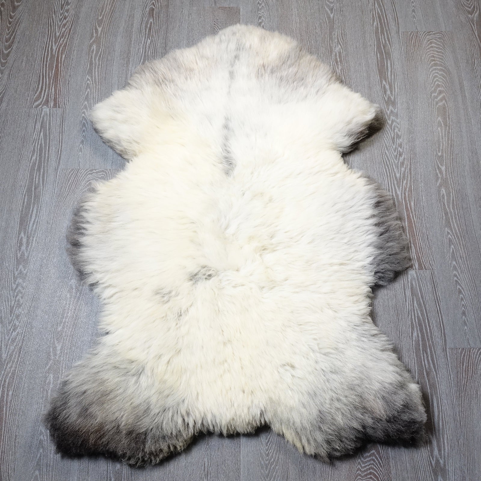Exklusives Unikat Schaffell weiß - grau 125x80cm #15900