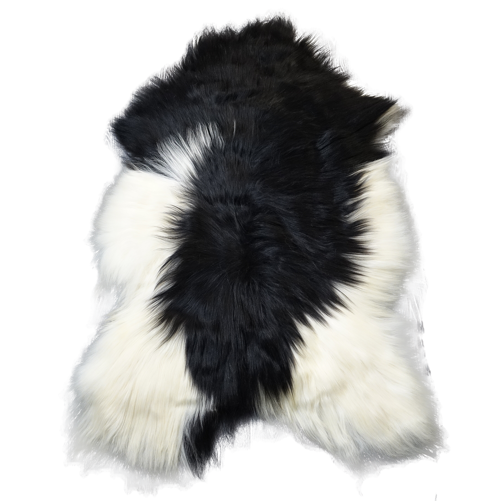 Exklusives Unikat Islandschaffell schwarz - weiß 145x95cm #15910
