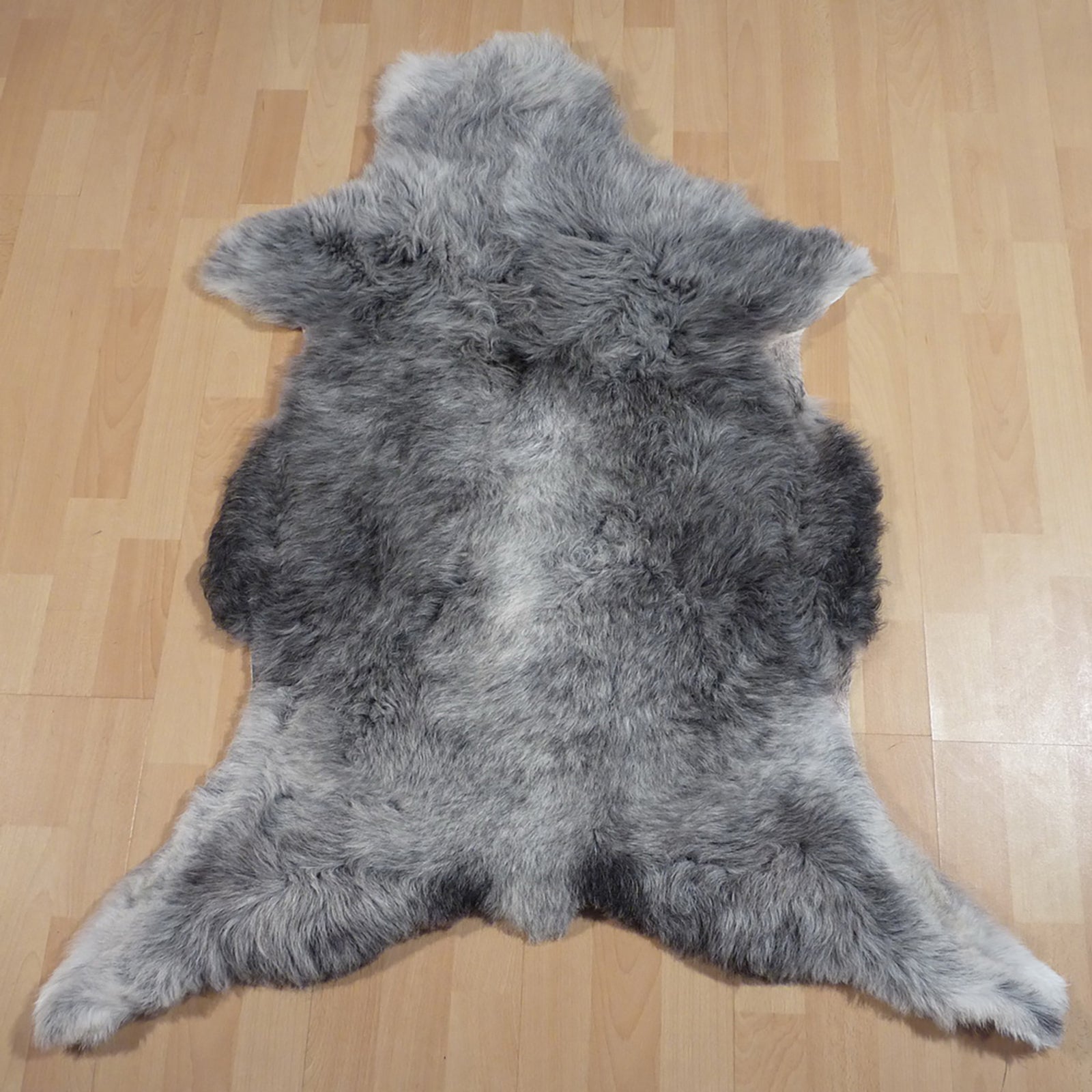 Heidschnuckenfell grau - schwarz - weiss 125x95cm #13172