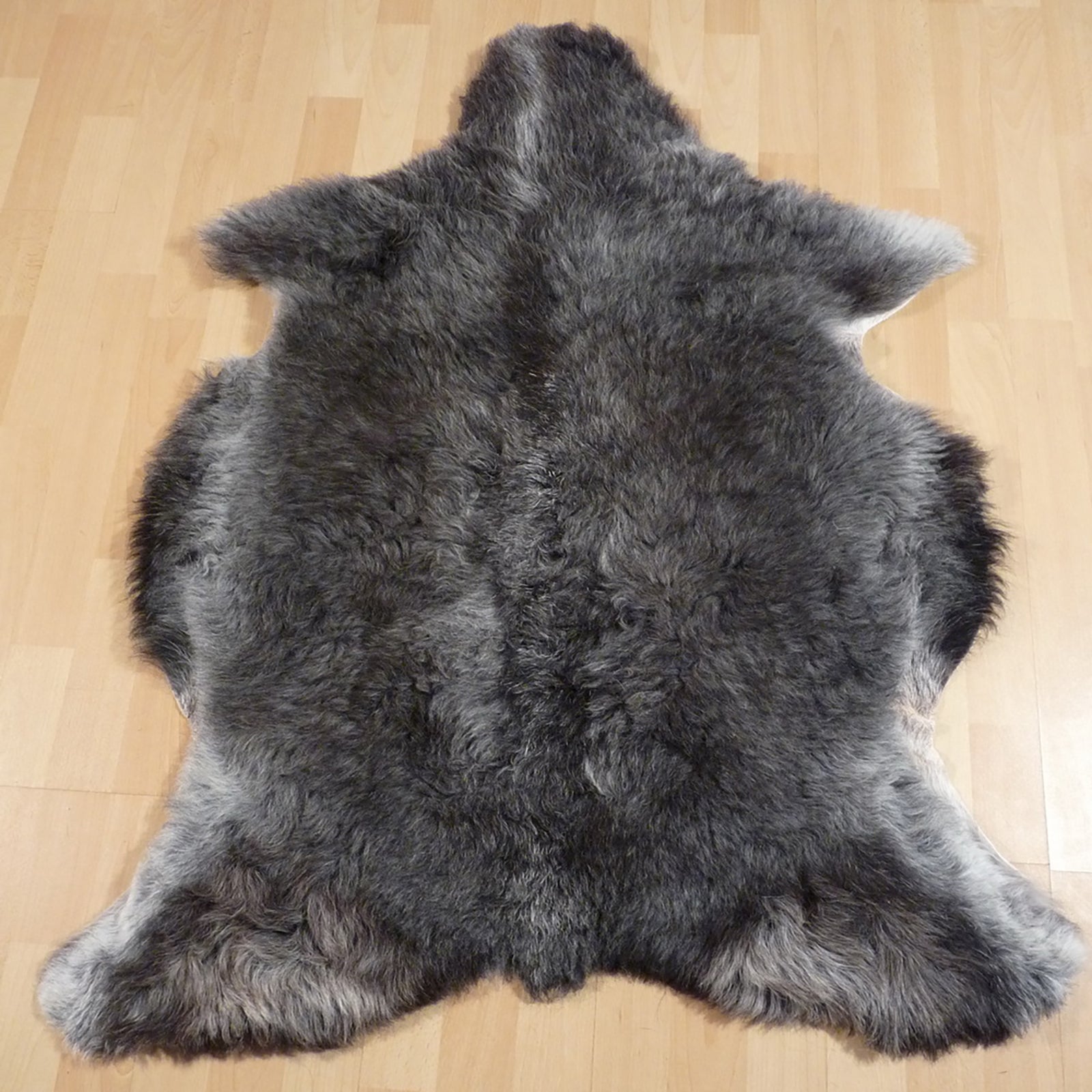 Heidschnuckenfell grau - schwarz - weiss 115x90cm #13177