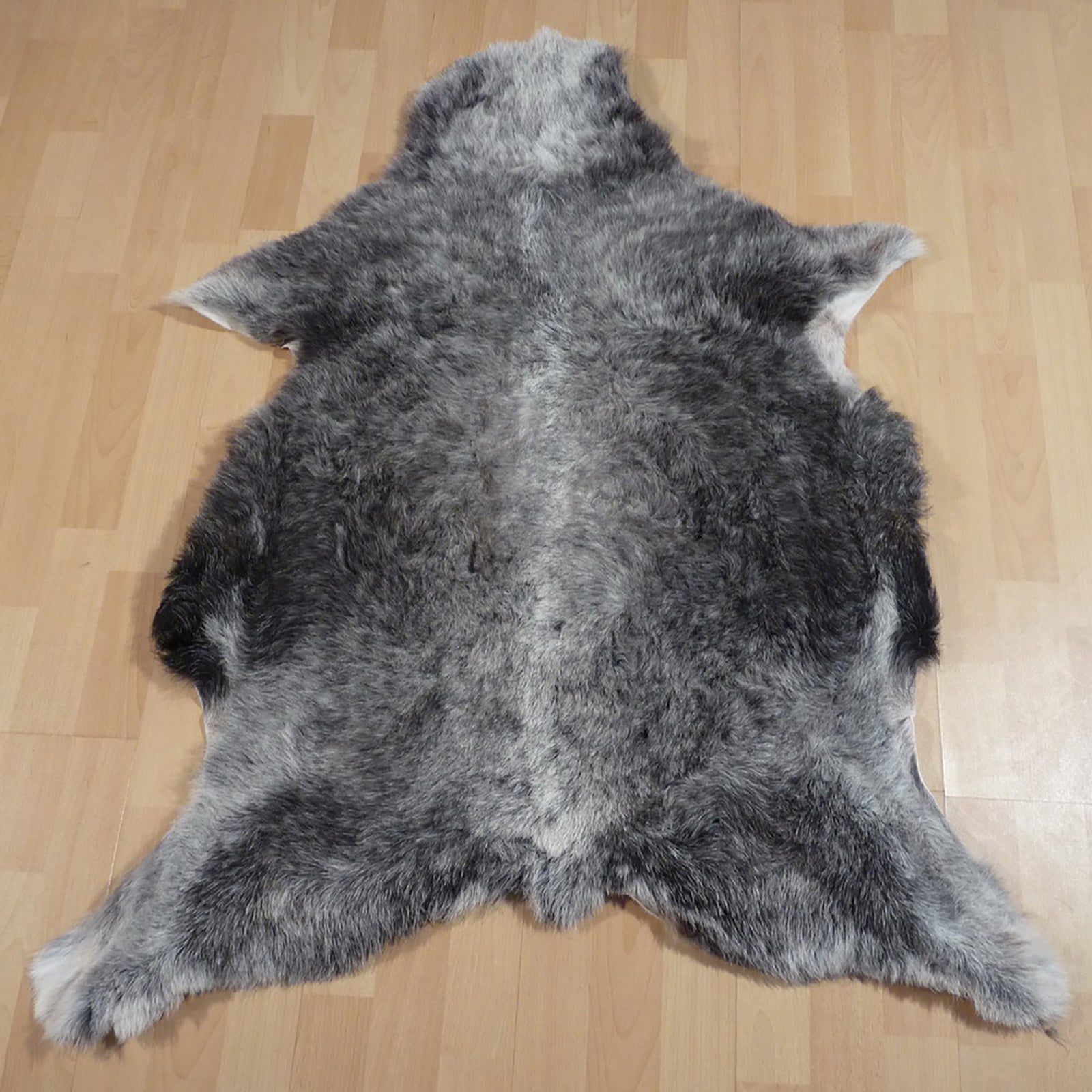 Heidschnuckenfell grau - schwarz - weiss 120x90cm #13178