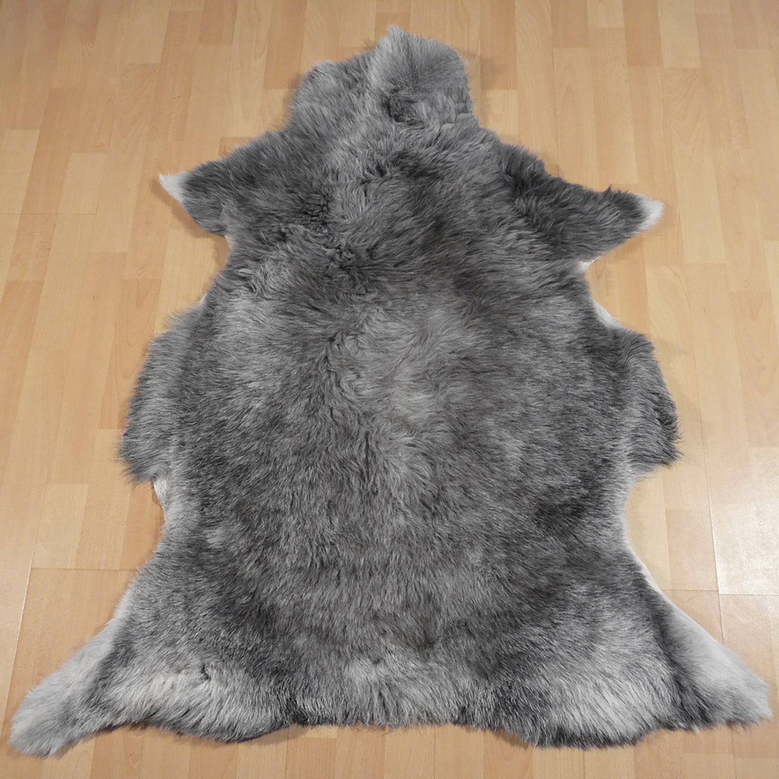 Heidschnuckenfell grau - schwarz - weiss 130x100cm #13185