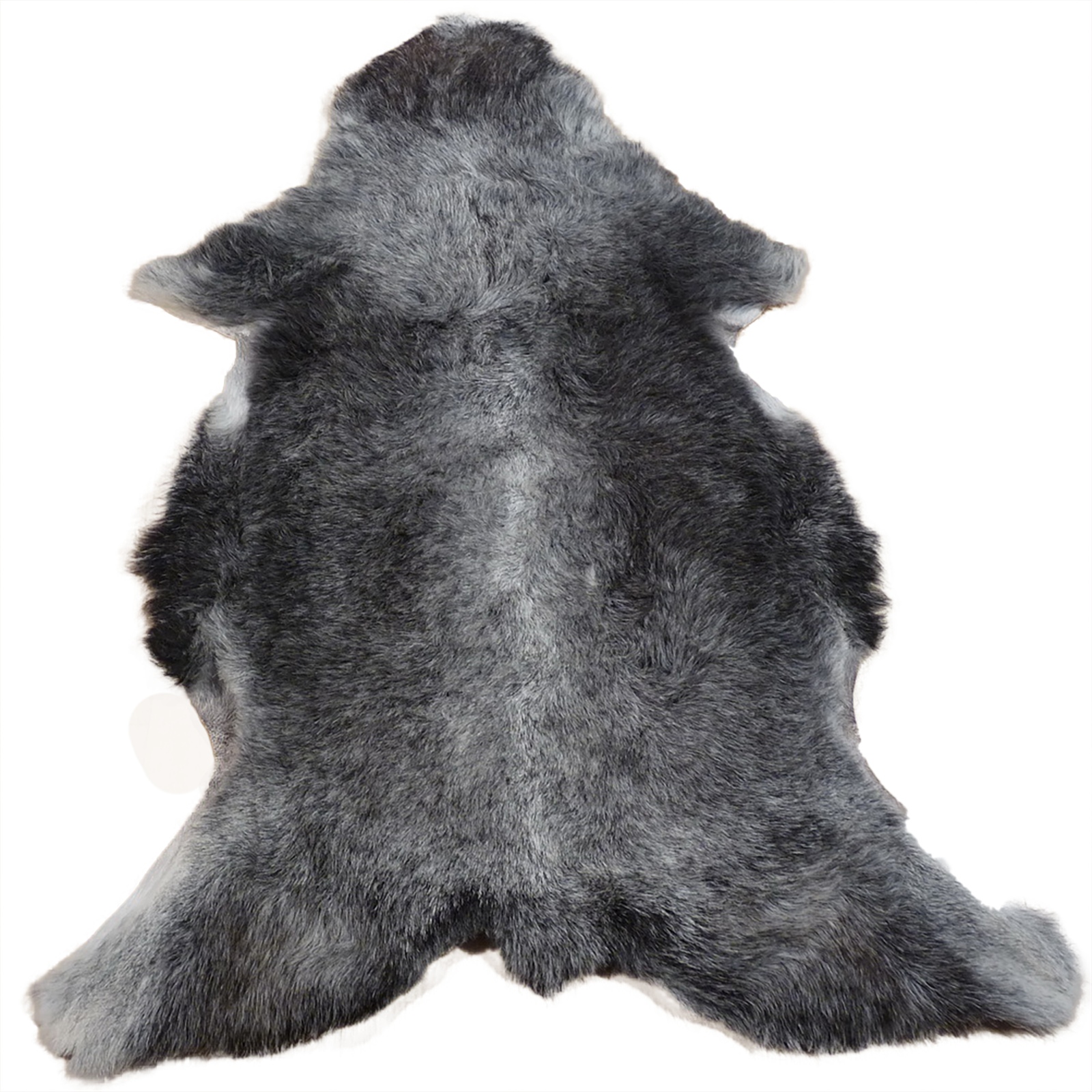 Heidschnuckenfell grau - schwarz - weiss 125x90cm #13194