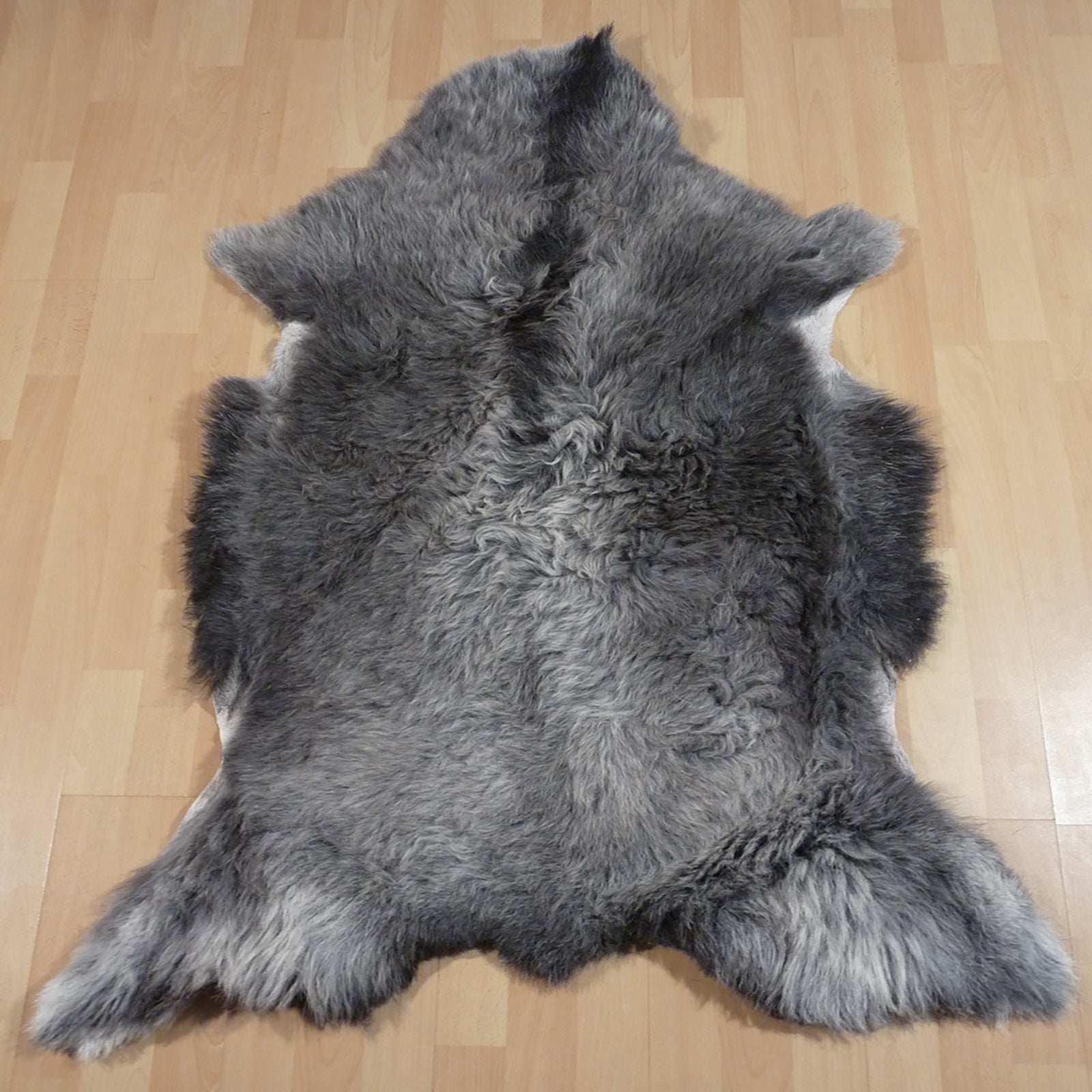 Heidschnuckenfell schwarz - grau - weiss 125x95cm #13198
