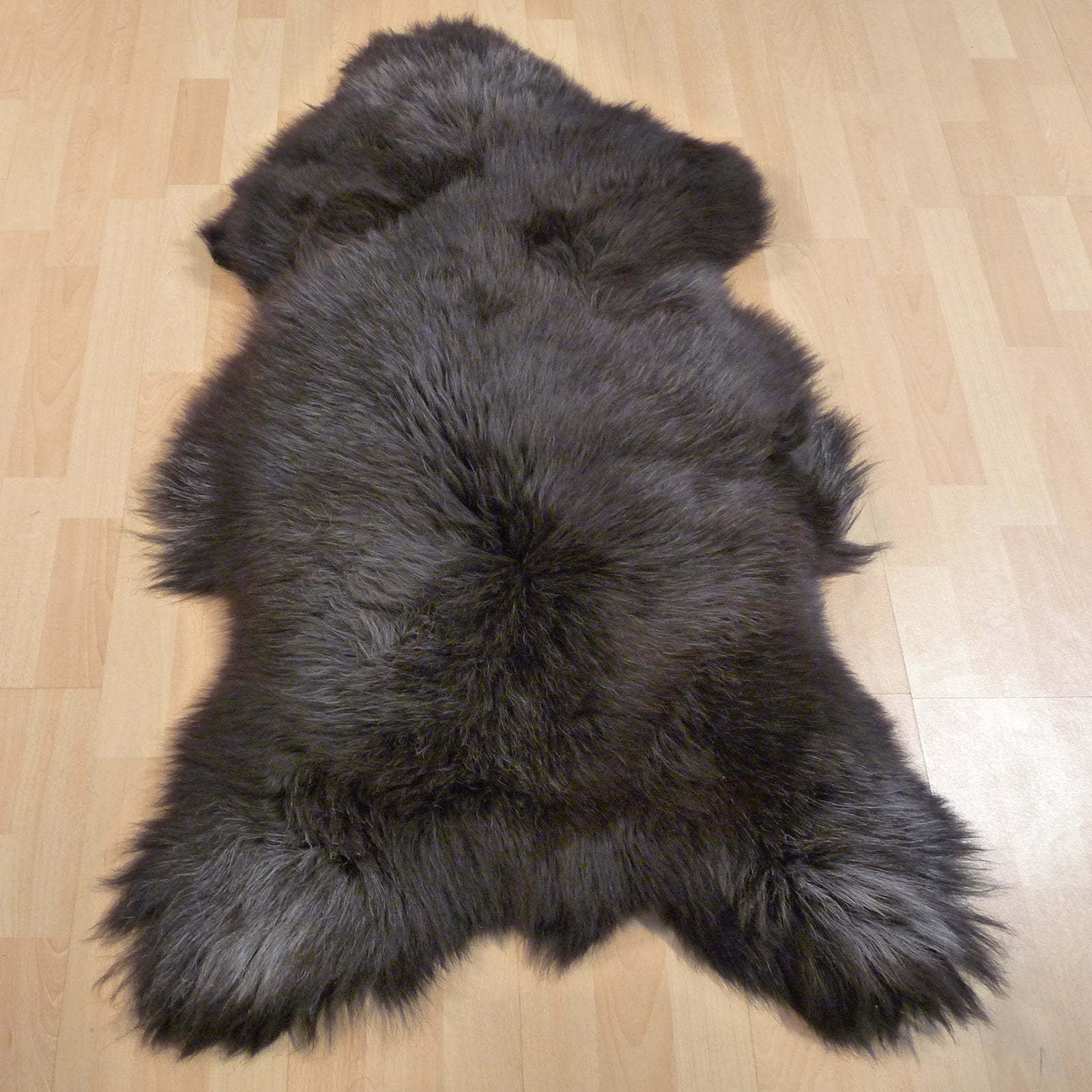 Heidschnuckenfell dunkelgrau - braun 125x75cm #13478