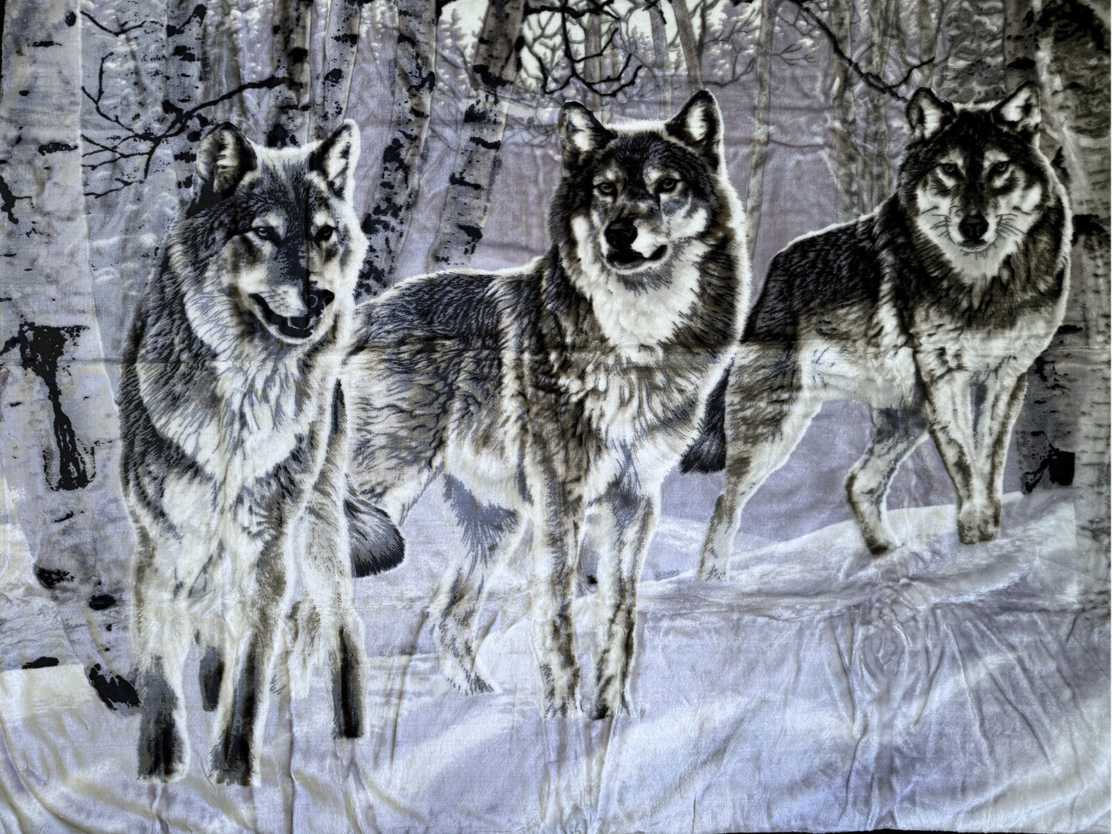 Kuscheldecke Tagesdecke Wohndecke Tiermotiv Wolf/Wölfe