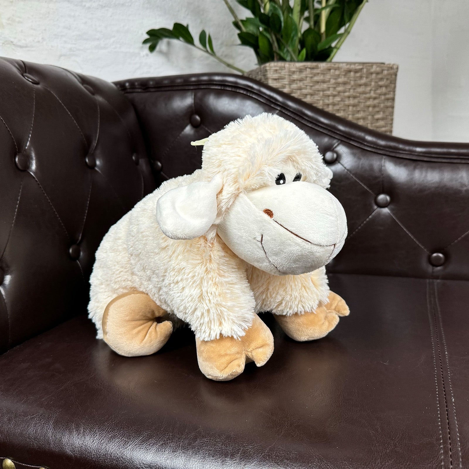 2in1 Kuschelkissen und Kuscheltier Schäfchen groß 46cm