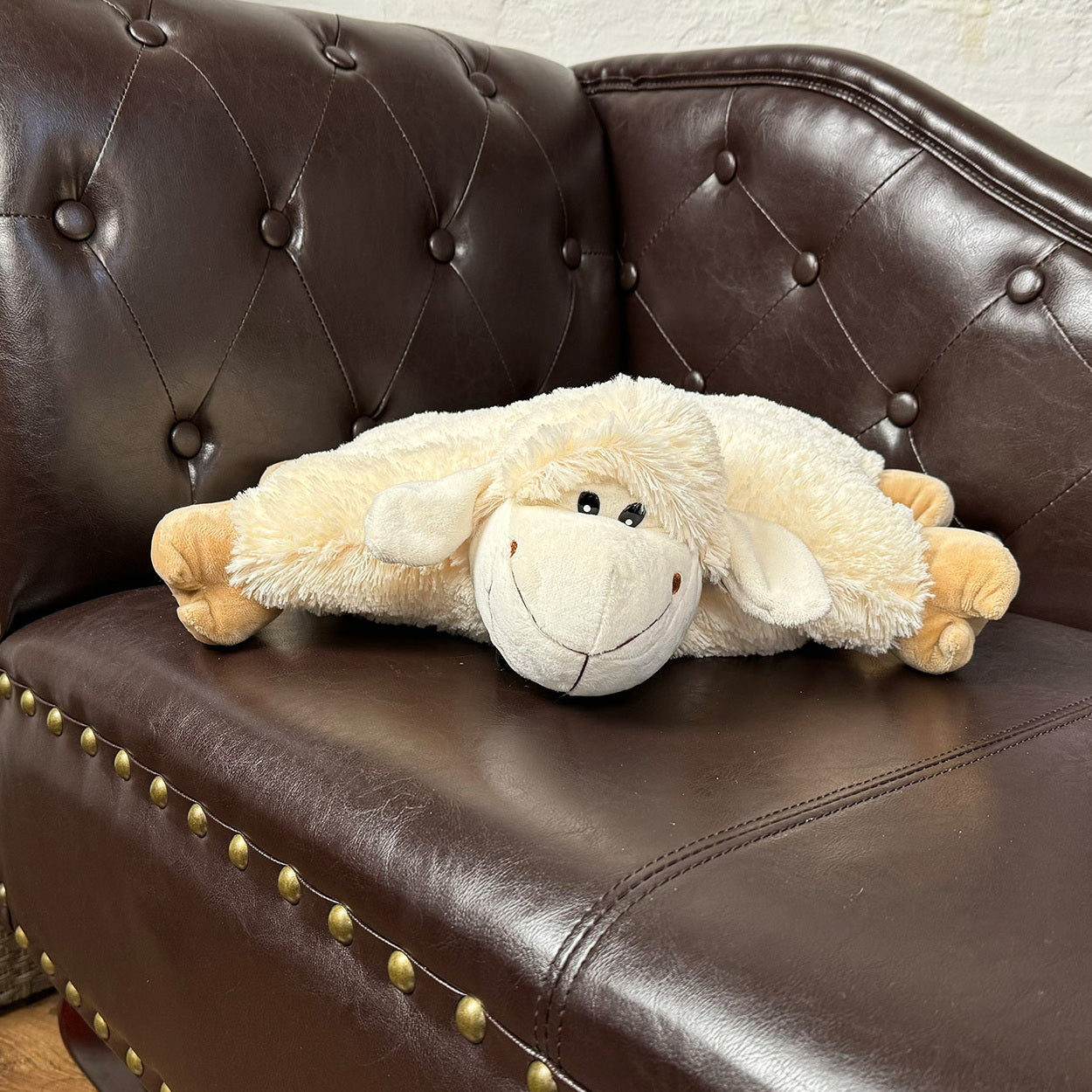2in1 Kuschelkissen und Kuscheltier Schäfchen groß 46cm