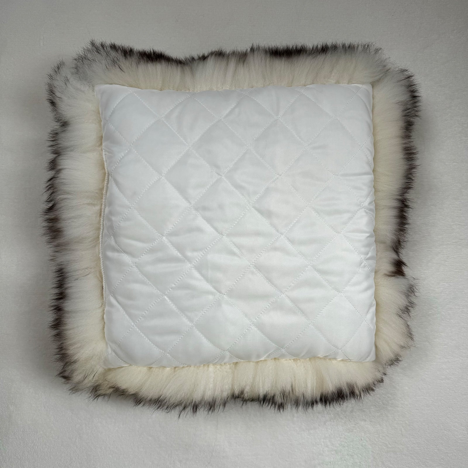 MEIWITT® Schaffellkissen Kissen aus echtem Schaffell weiss - taupe