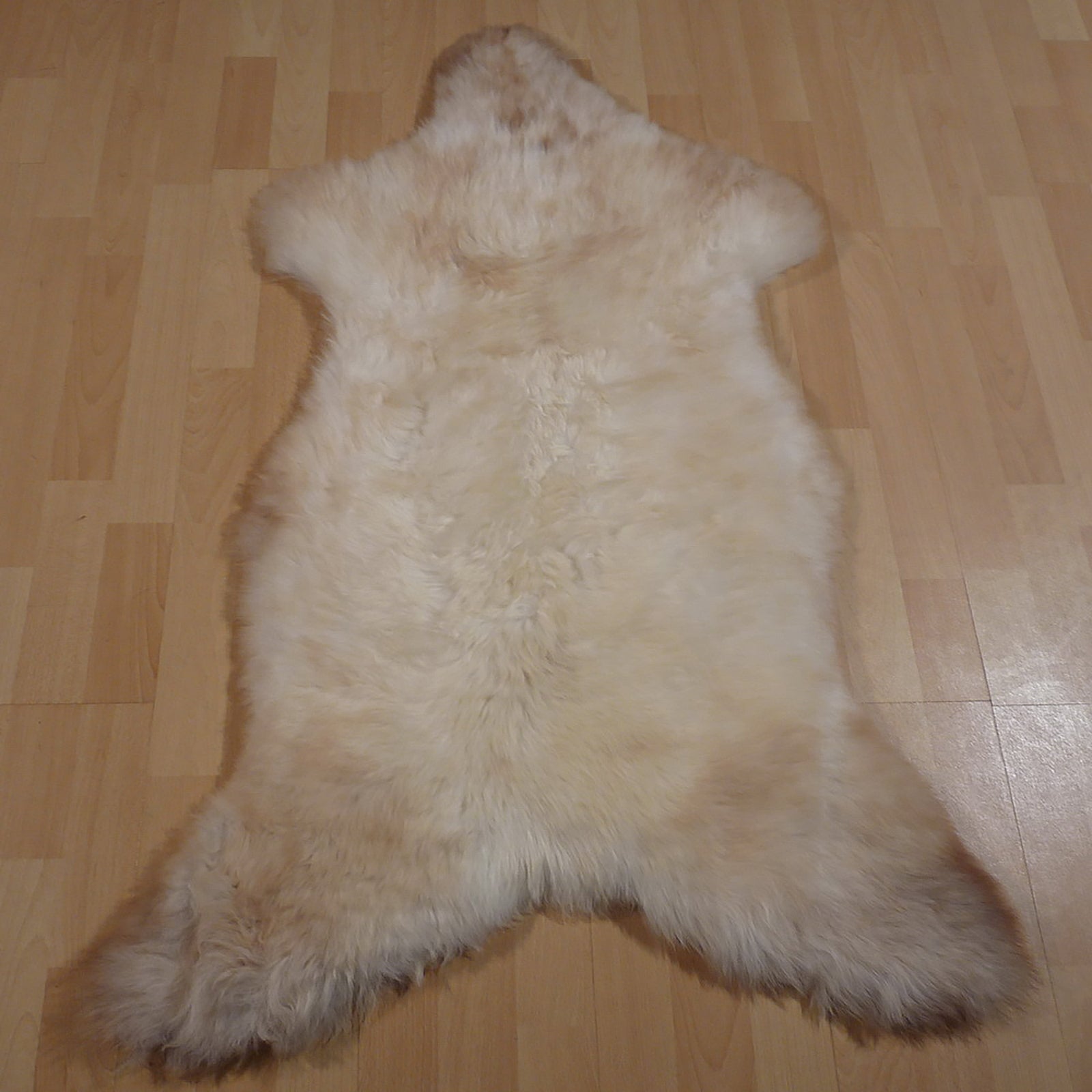 Exklusives Unikat Schaffell weiß - hellbraun 115x75cm #13096