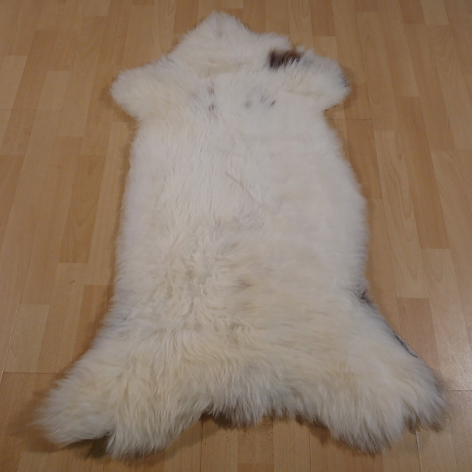 Exklusives Unikat Lammfell weiß - braun 110x70cm #13376