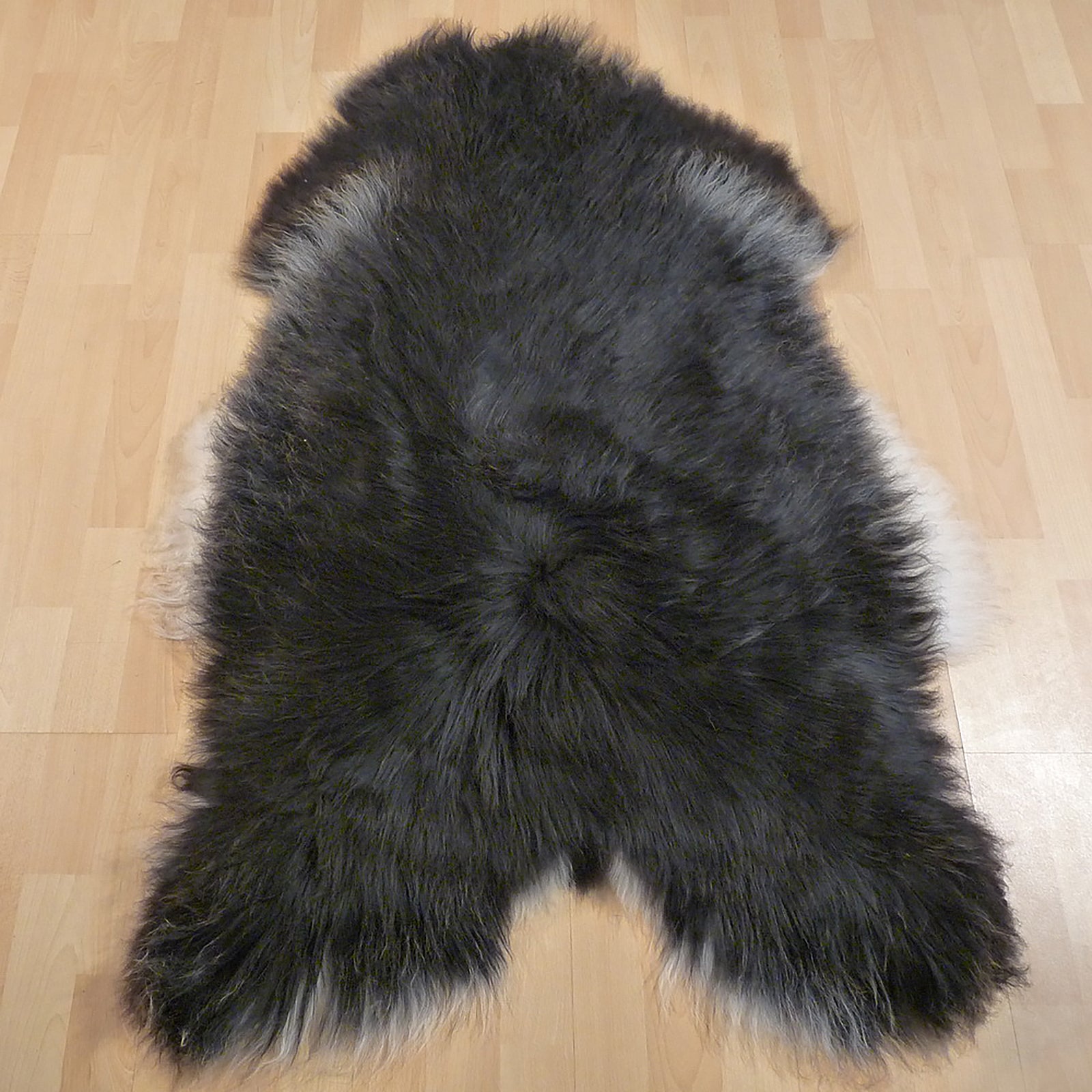Exklusives Unikat Islandschaffell schwarz - weiß 130x90cm #13426