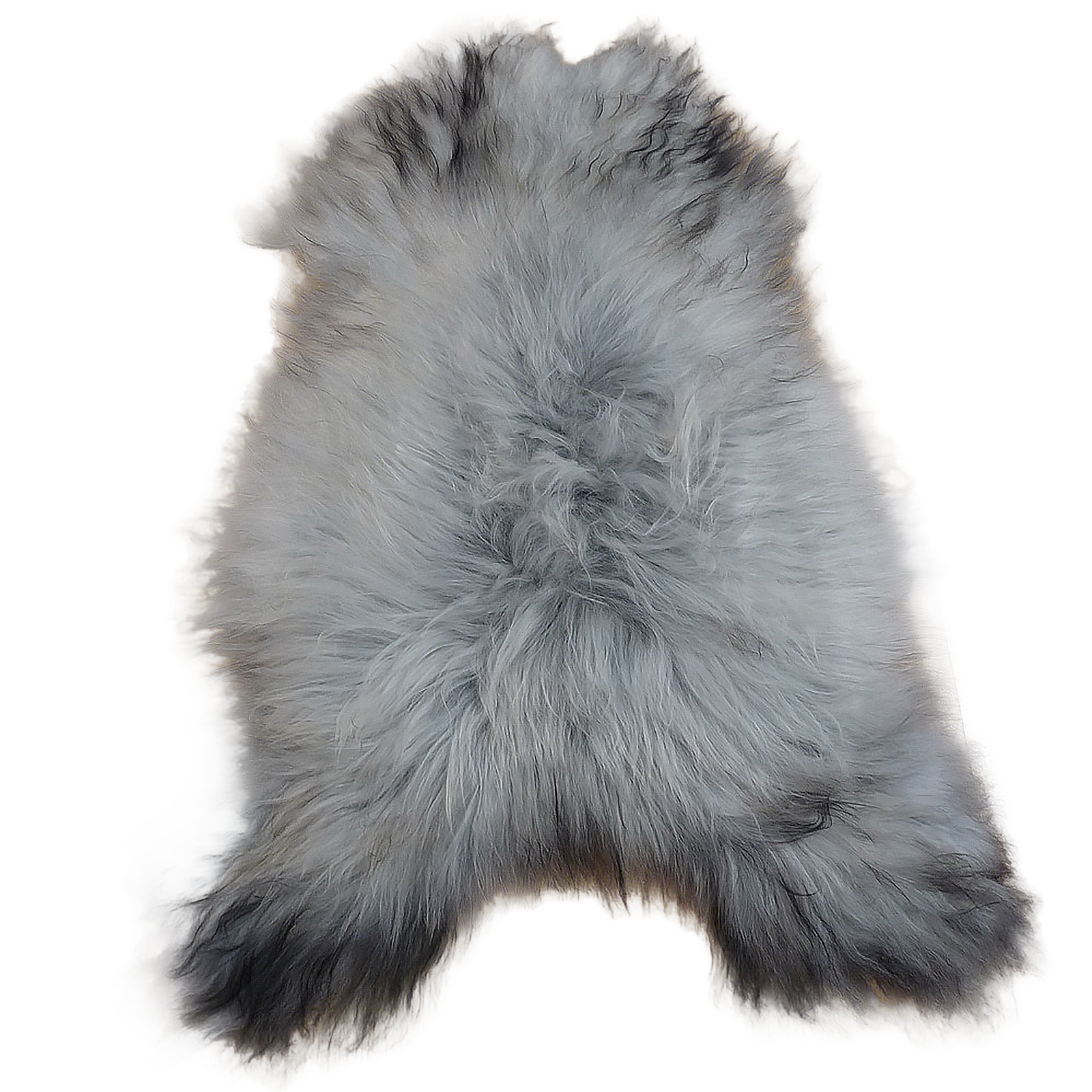 Exklusives Unikat Islandschaffell weiß - grau 125x85cm #13429